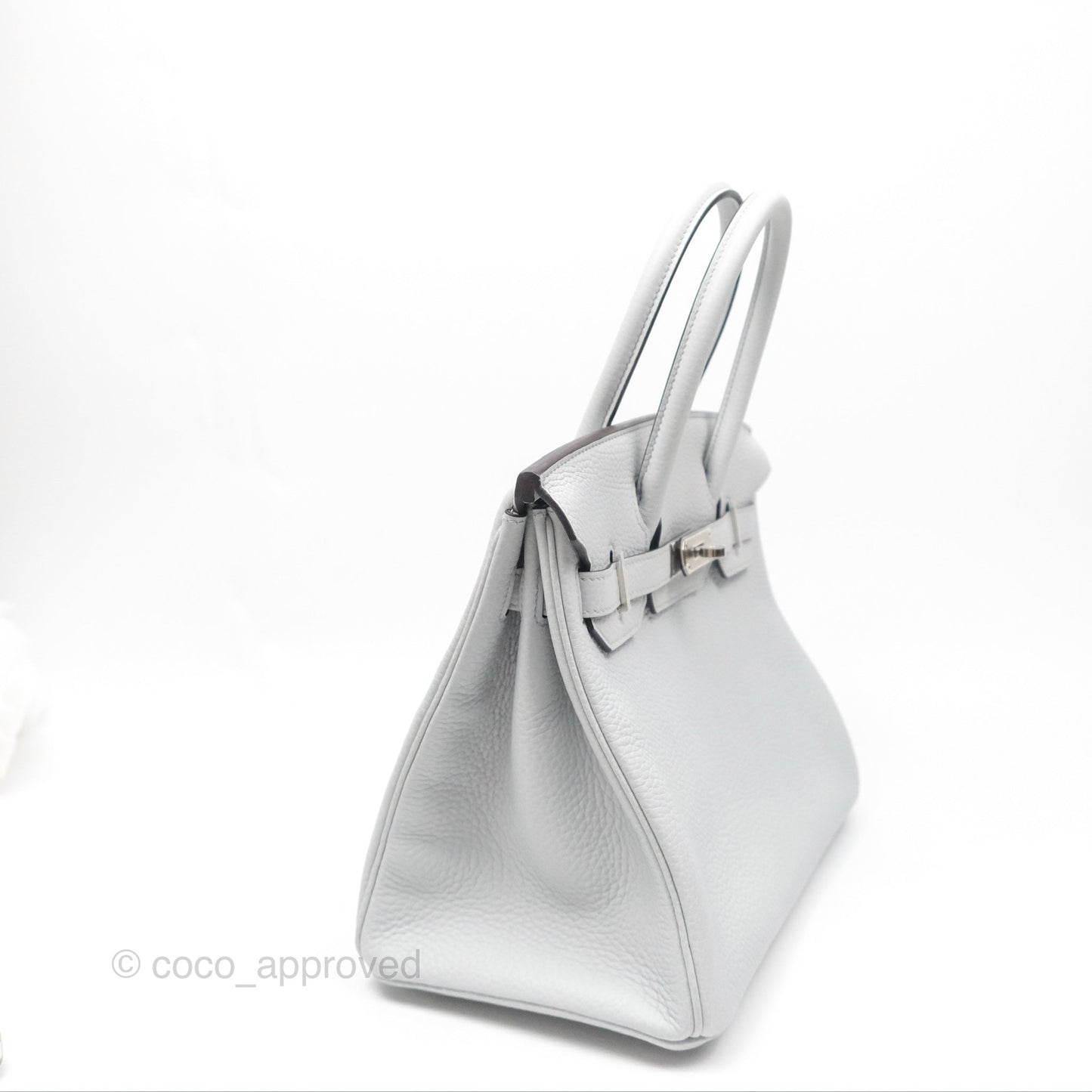 Hermès Birkin 30 Retourne Blue Pale Clemence Palladium Hardware