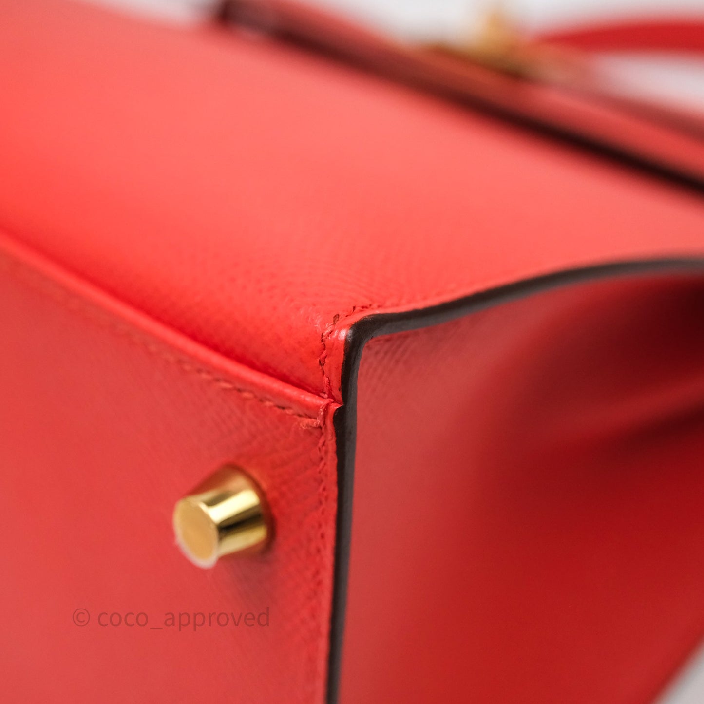 Hermès Kelly 28 Sellier Capucine 9T Epsom Gold Hardware