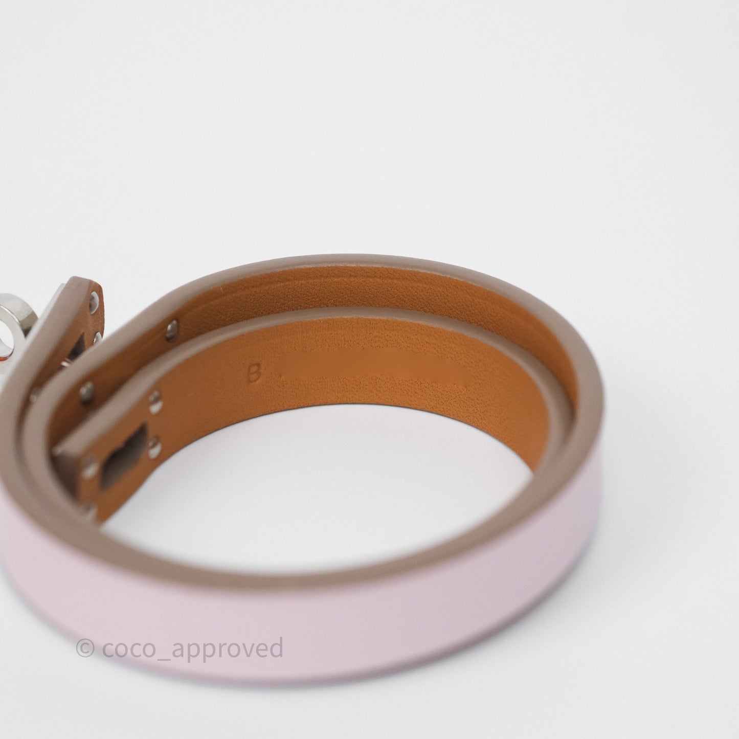 Hermès Kelly Double Tour Bracelet Mauve Pâle Swift Palladium Hardware