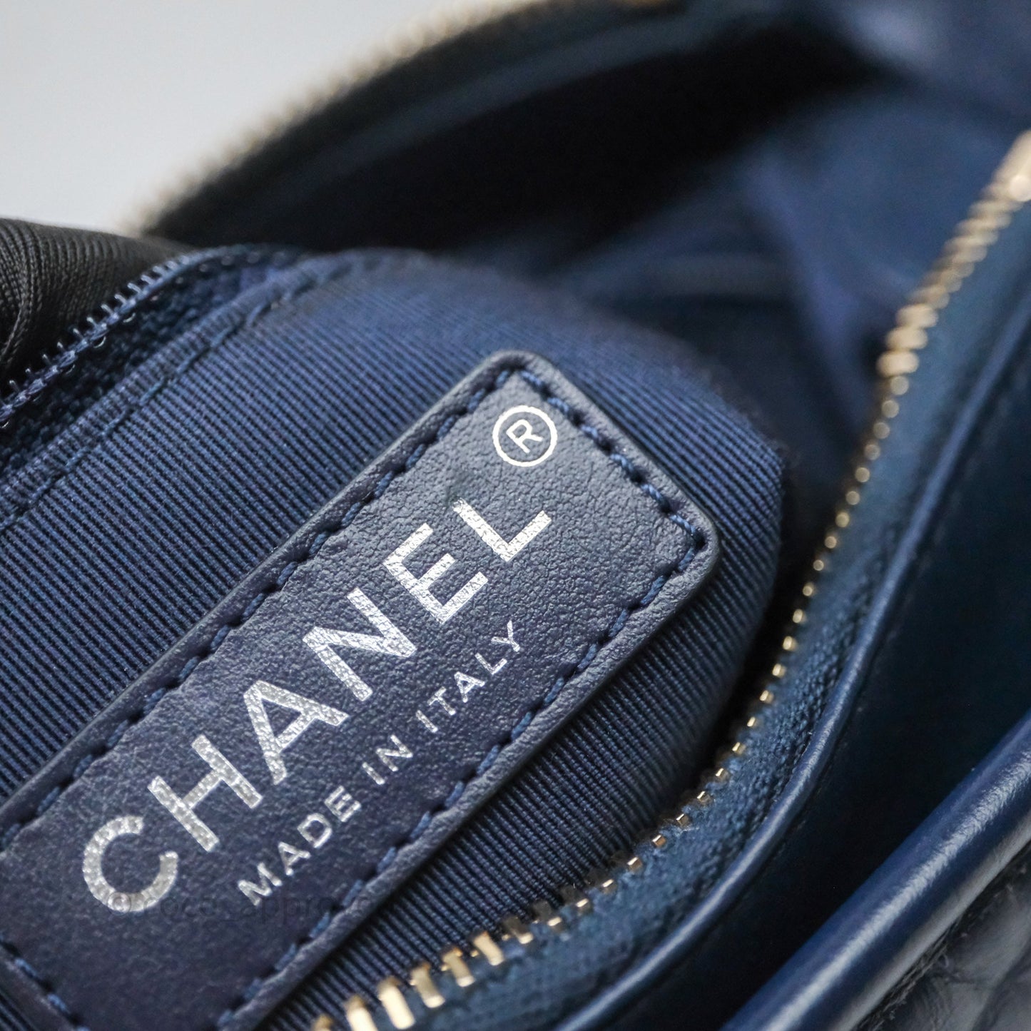 Chanel Quilted Small Gabrielle Hobo Navy Aged Calfskin Mixed Hardware
