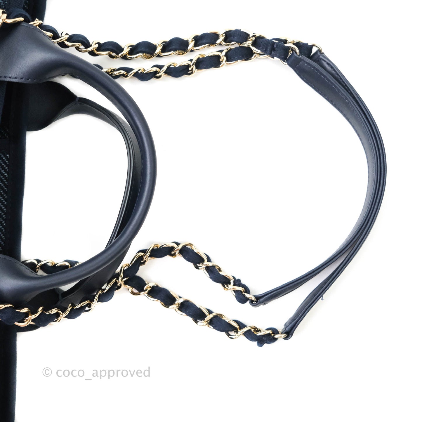 Chanel Canvas Large Deauville Tote Navy Blue
