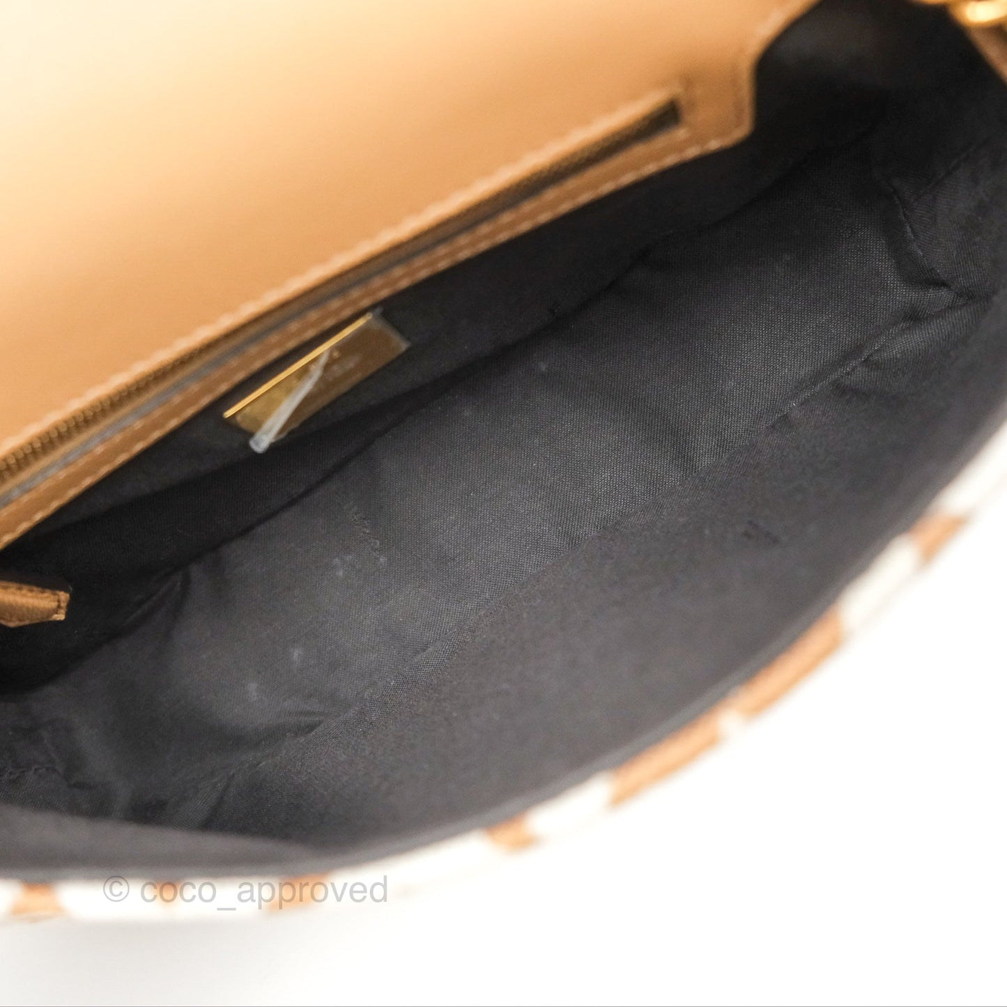 Fendi Baguette Chain Midi Bag Raffia