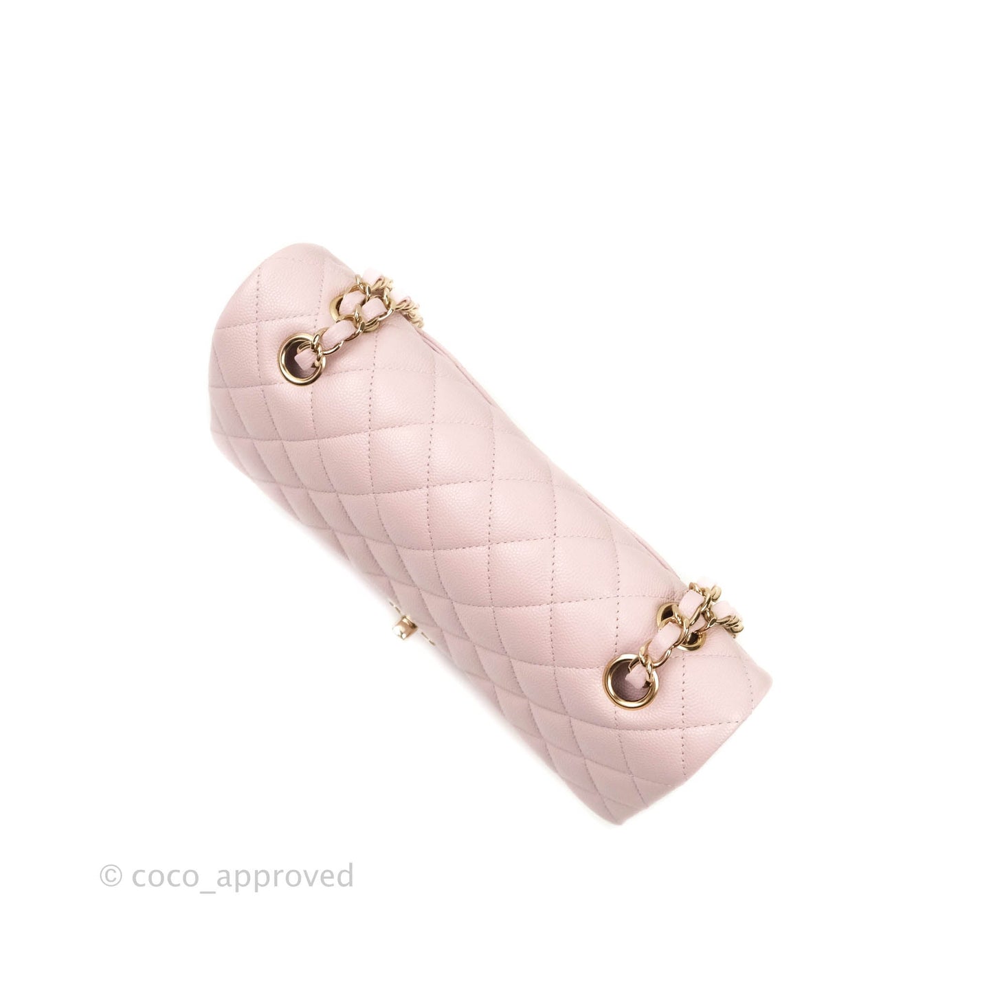 Chanel M/L Medium Double Flap Bag Lilac Rose Clair Caviar Gold Hardware 21S