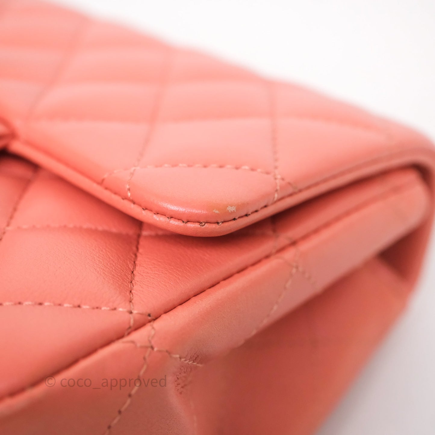 Chanel Mini Square Flap Quilted Pink Lambskin Gold Hardware