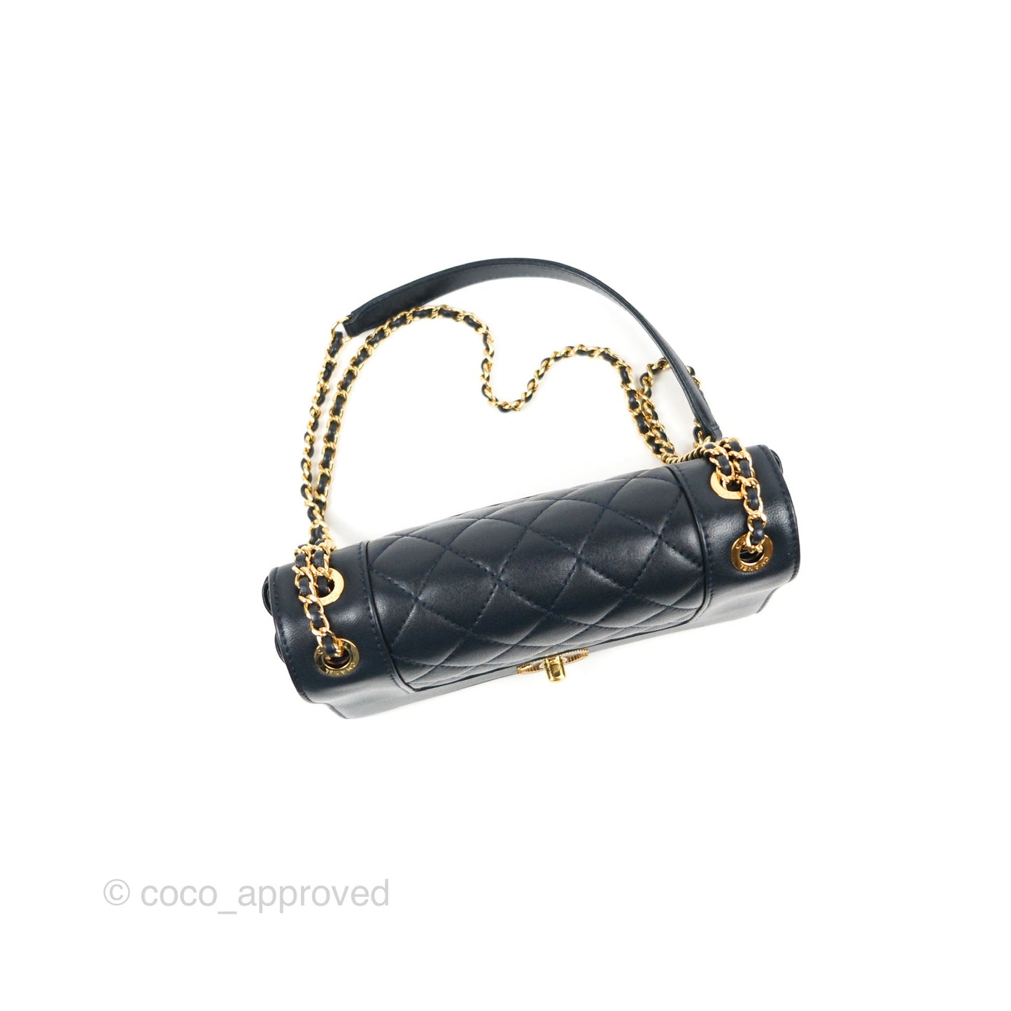 Chanel Small Vintage Mademoiselle Flap Navy Sheepskin Gold Hardware