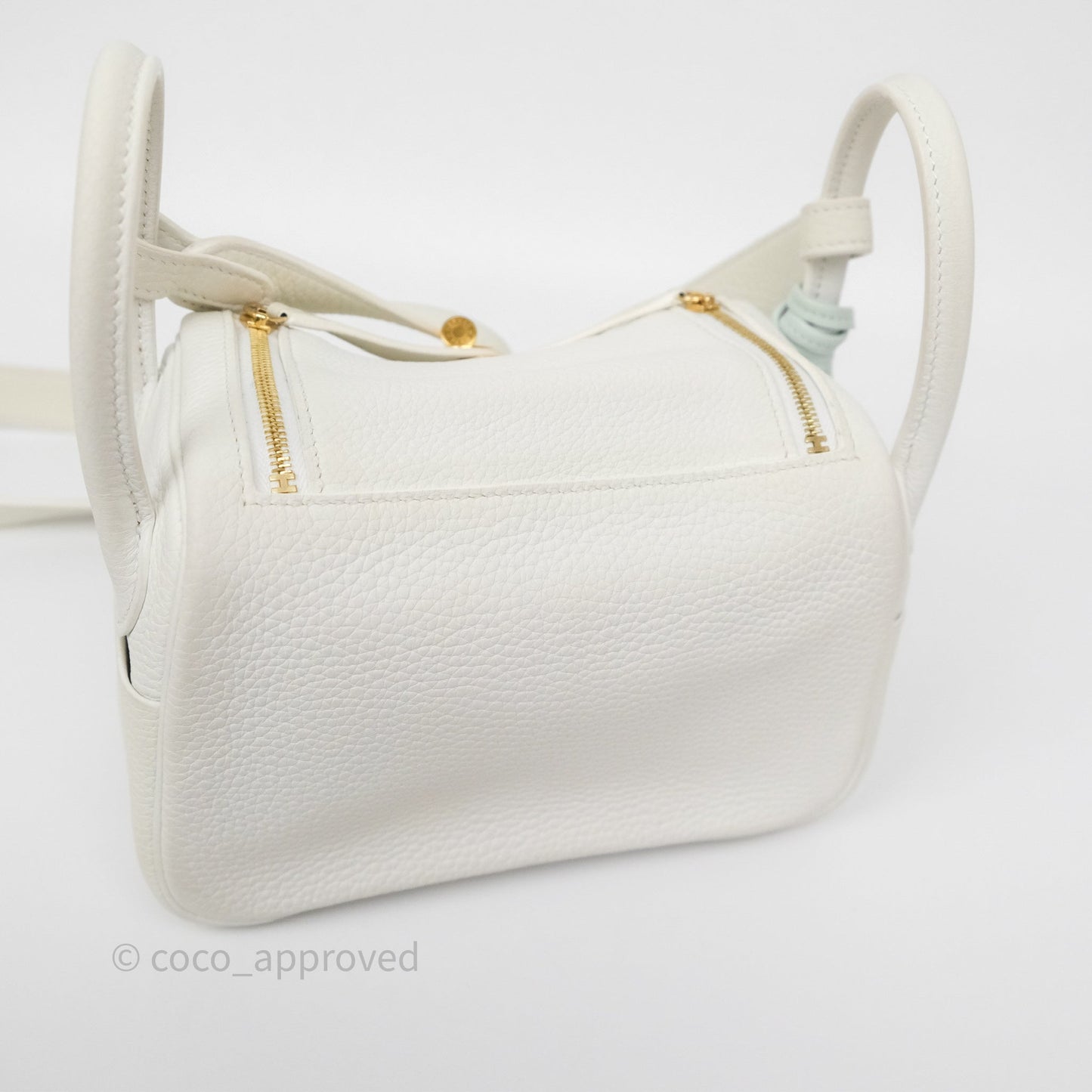 Hermès Mini Lindy 20 New White 0U Clemence Gold Hardware