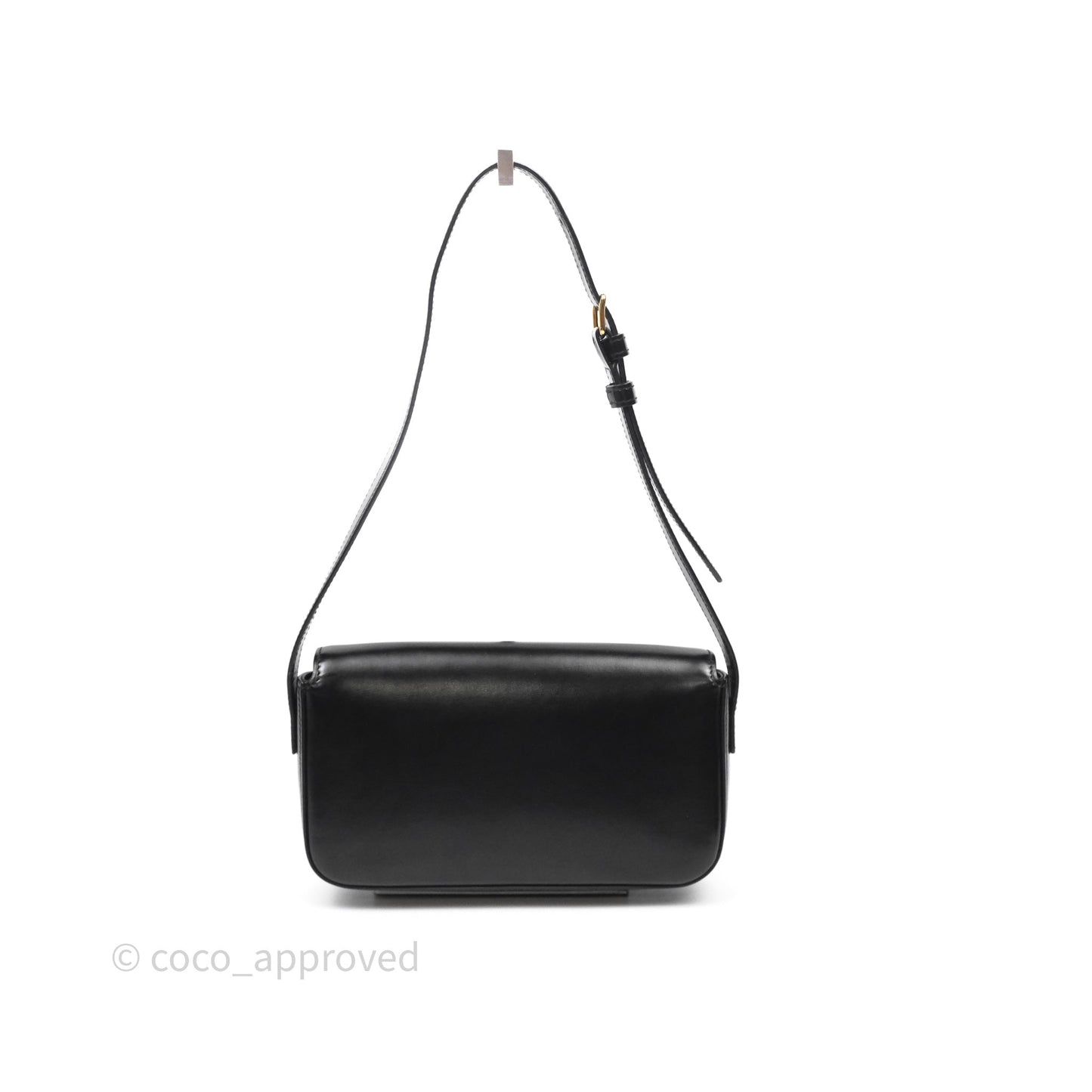 Celine Triomphe Shoulder Bag Black Calfskin