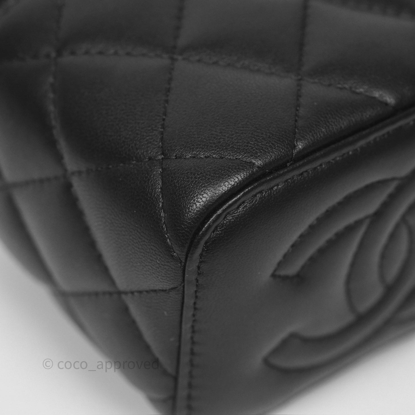 Chanel Mini Ball Crush Vanity With Chain Black Lambskin Gold Hardware