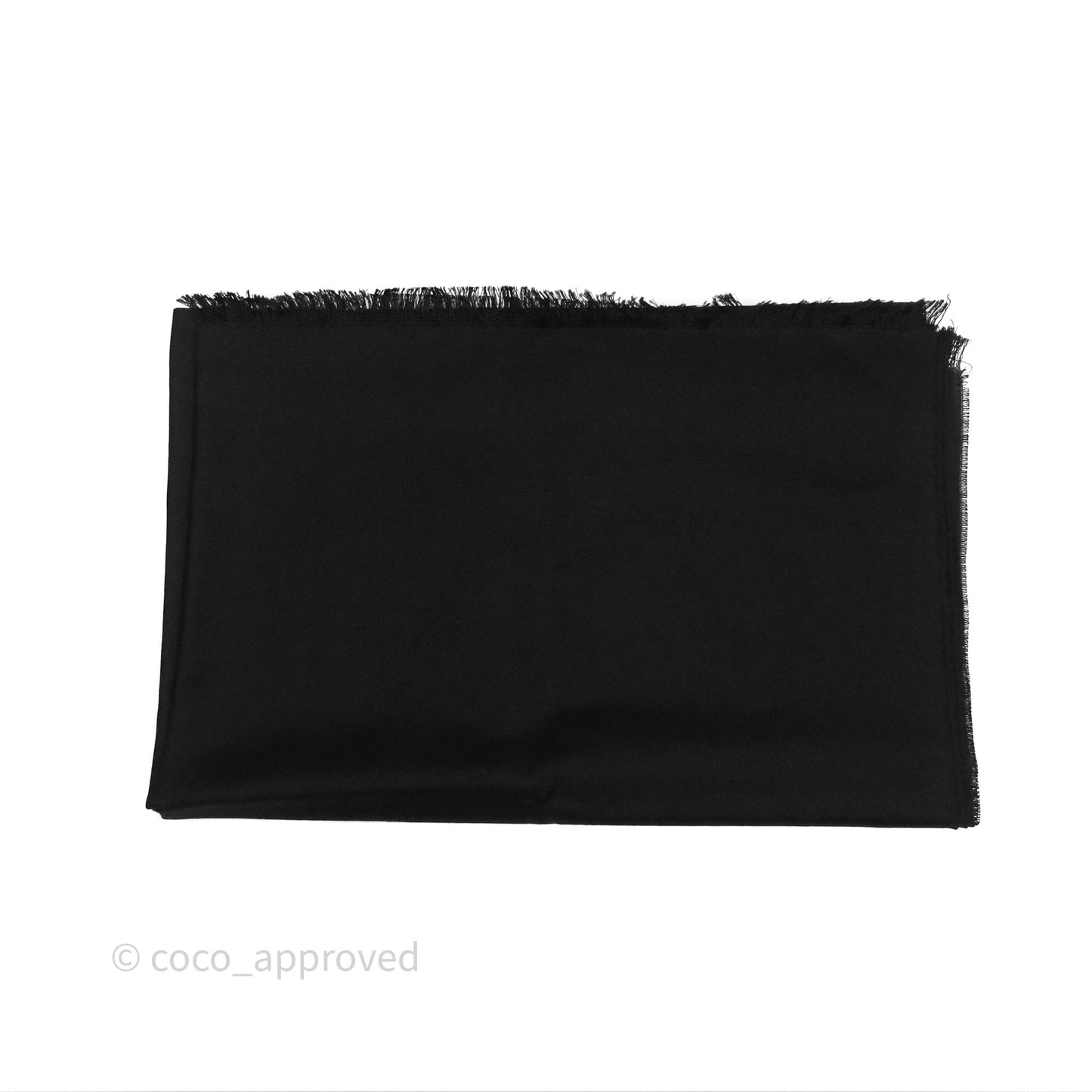 Chanel CC Logo Scarf Stole Black/ White Cashmere Silk