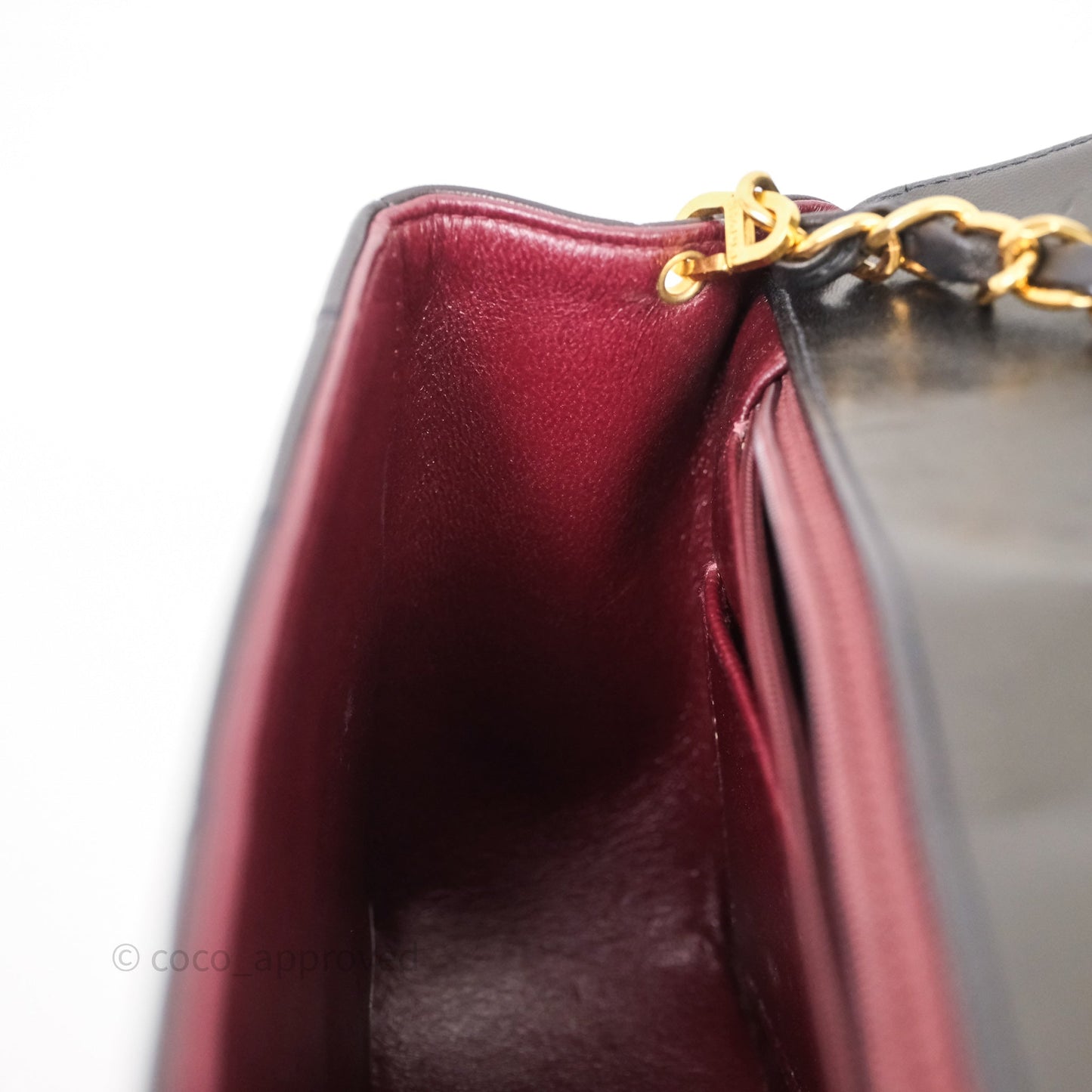 Chanel Vintage Small Quilted Classic Diana Flap Bag Black Lambskin 24K Gold Hardware