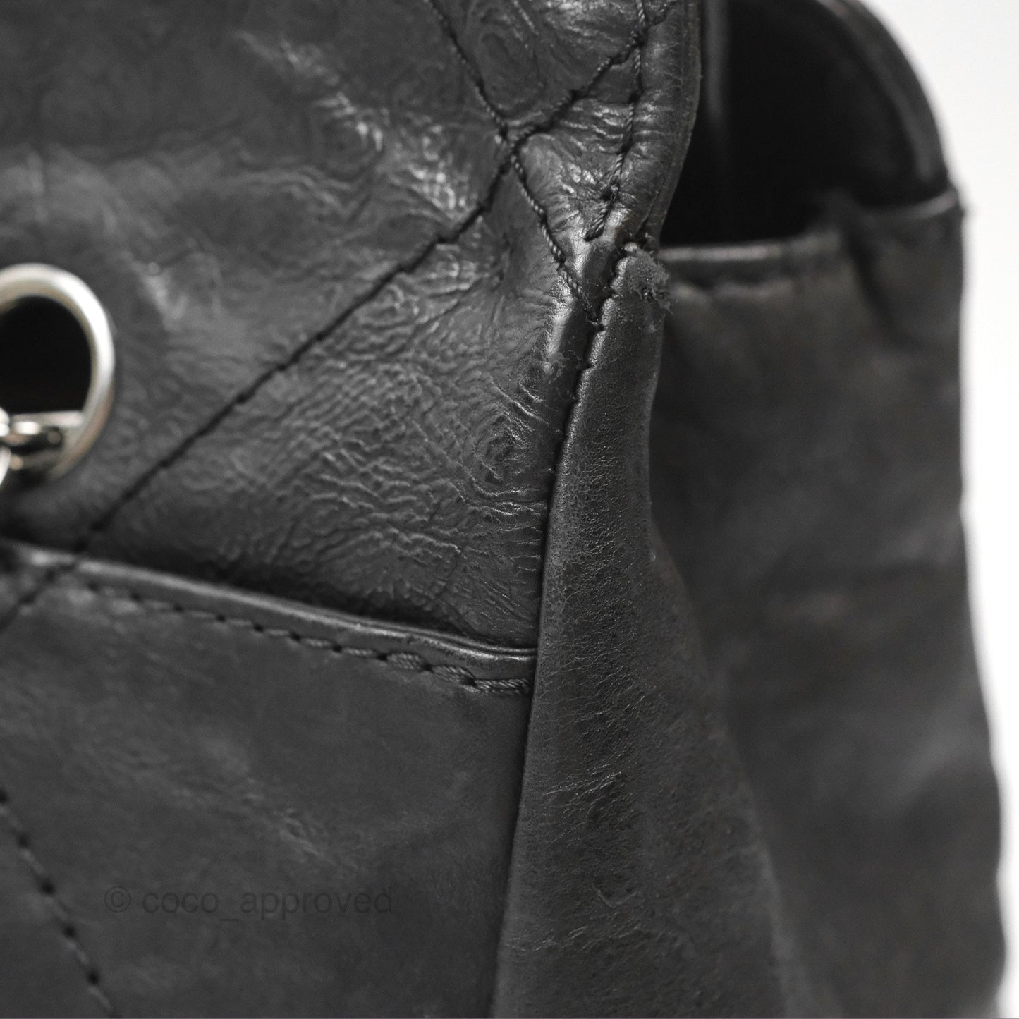 Chanel Large Hamptons Shopping Tote Black Washed Calfskin
