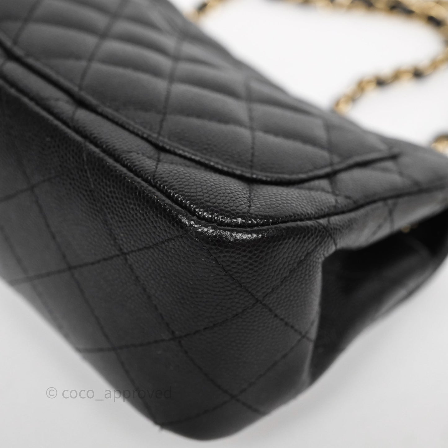 Chanel Mini Square Quilted Black Caviar Gold Hardware