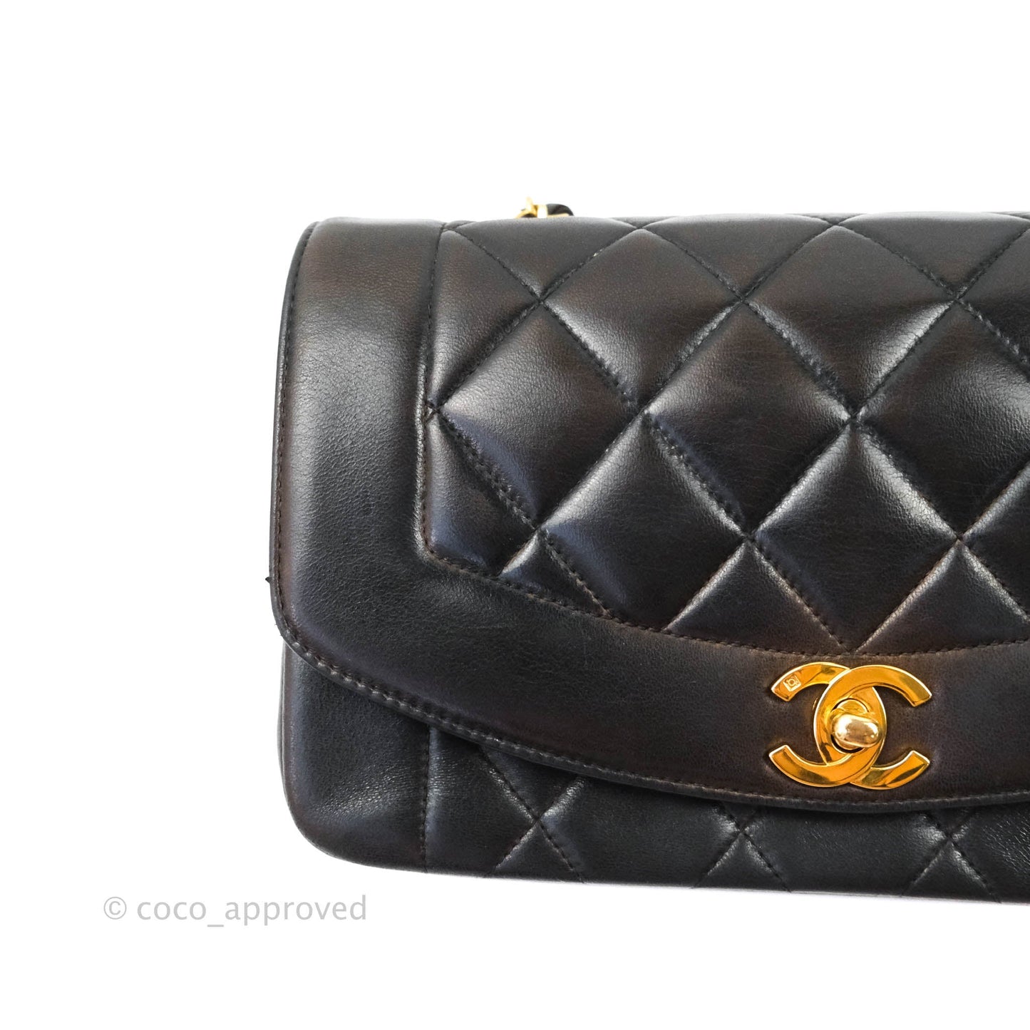 Chanel Black Quilted Lambskin Small Vintage Classic Diana Flap Bag