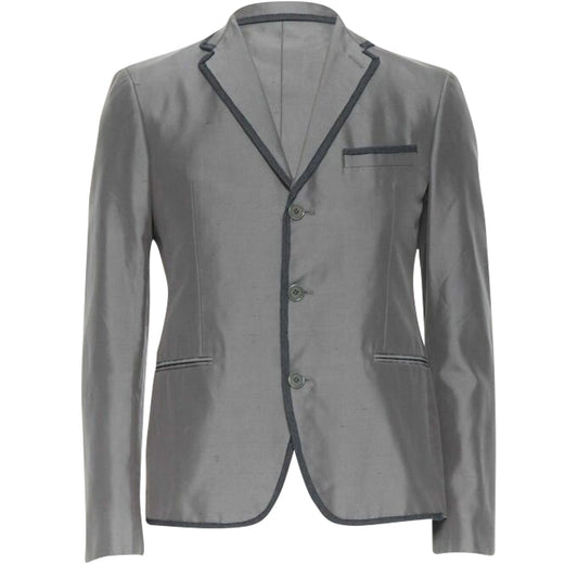 Luxury Bottega Veneta classic tailor cotton blazer jacket pipe trim
