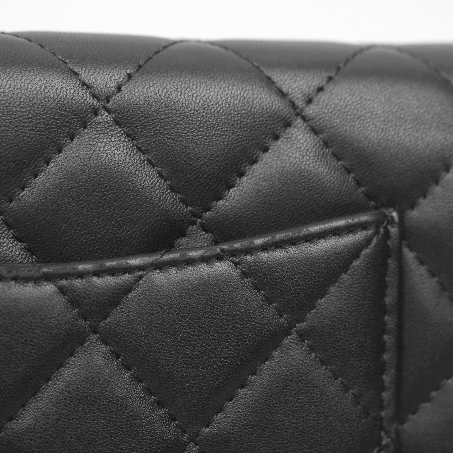 Chanel Quilted Classic Wallet on Chain WOC Black Lambskin Silver Hardware
