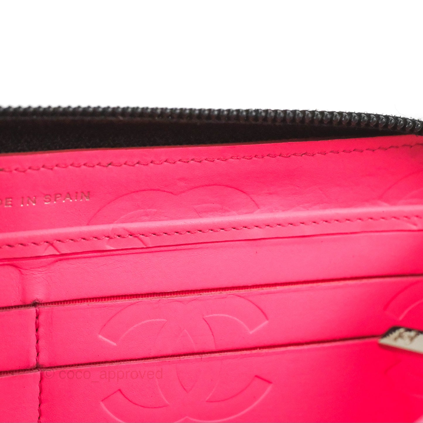 Chanel Quilted Cambon Yen Zip Long Wallet Black Calfskin Silver Hardware
