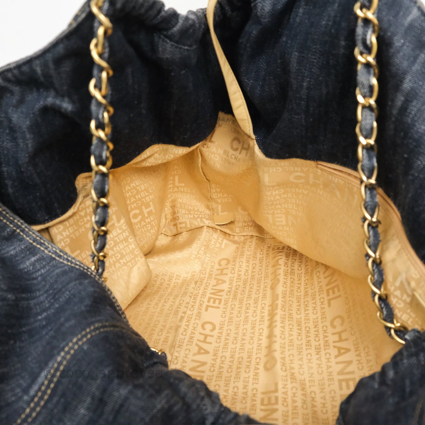 Chanel XL Coco Cabas Tote Bag Denim Gold Hardware