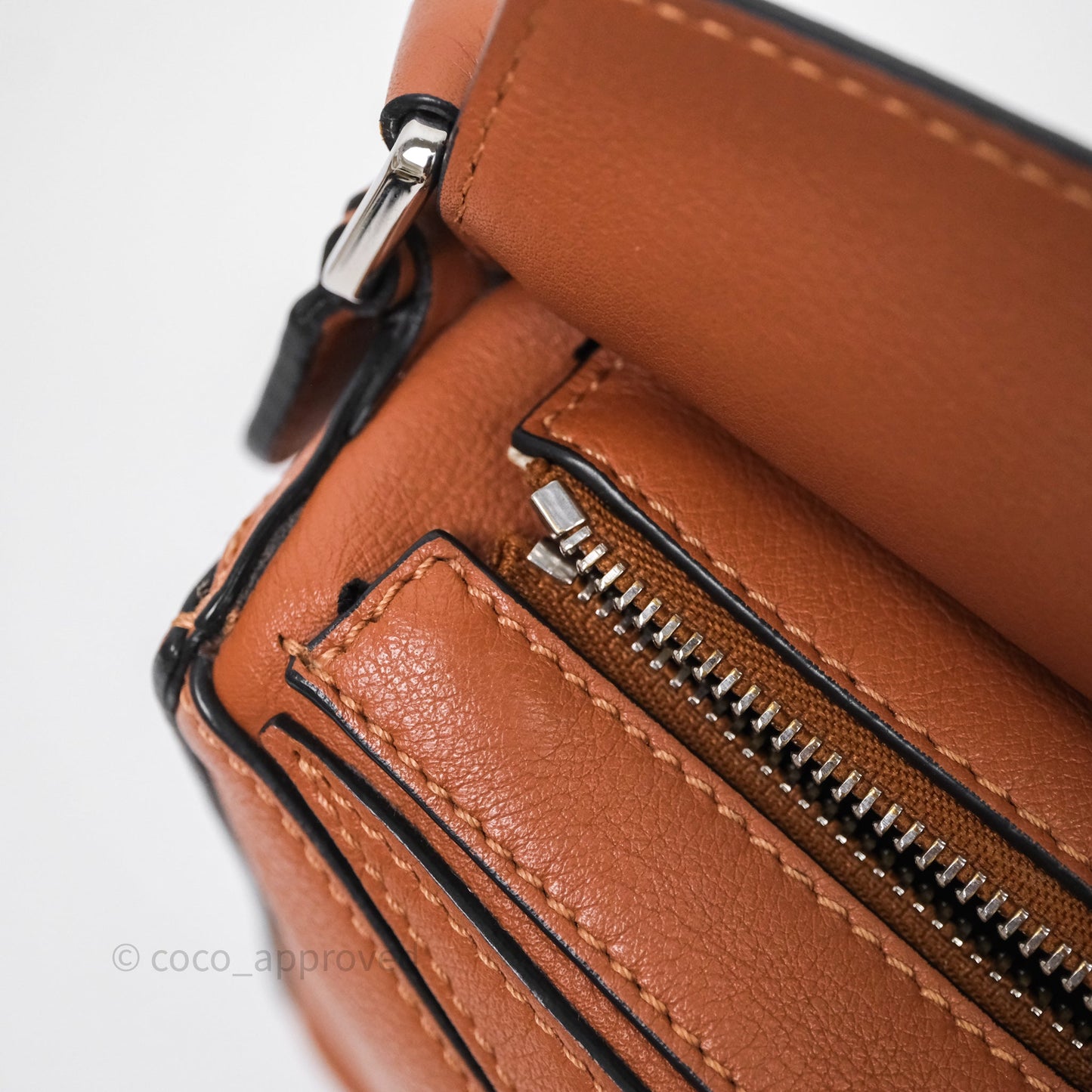Loewe Mini Puzzle Bag Tan Calfskin Palladium Hardware
