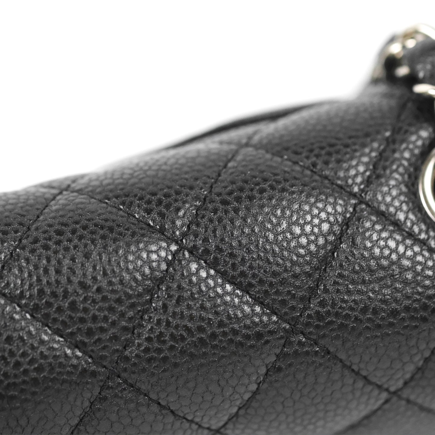 Chanel Quilted Mini Rectangular Flap Black Caviar Silver Hardware