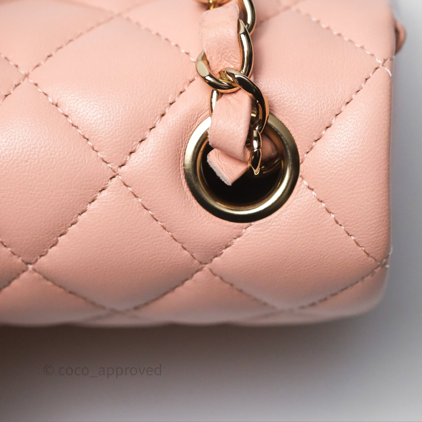 Chanel Quilted Mini Rectangular Flap Pink Lambskin Gold Hardware