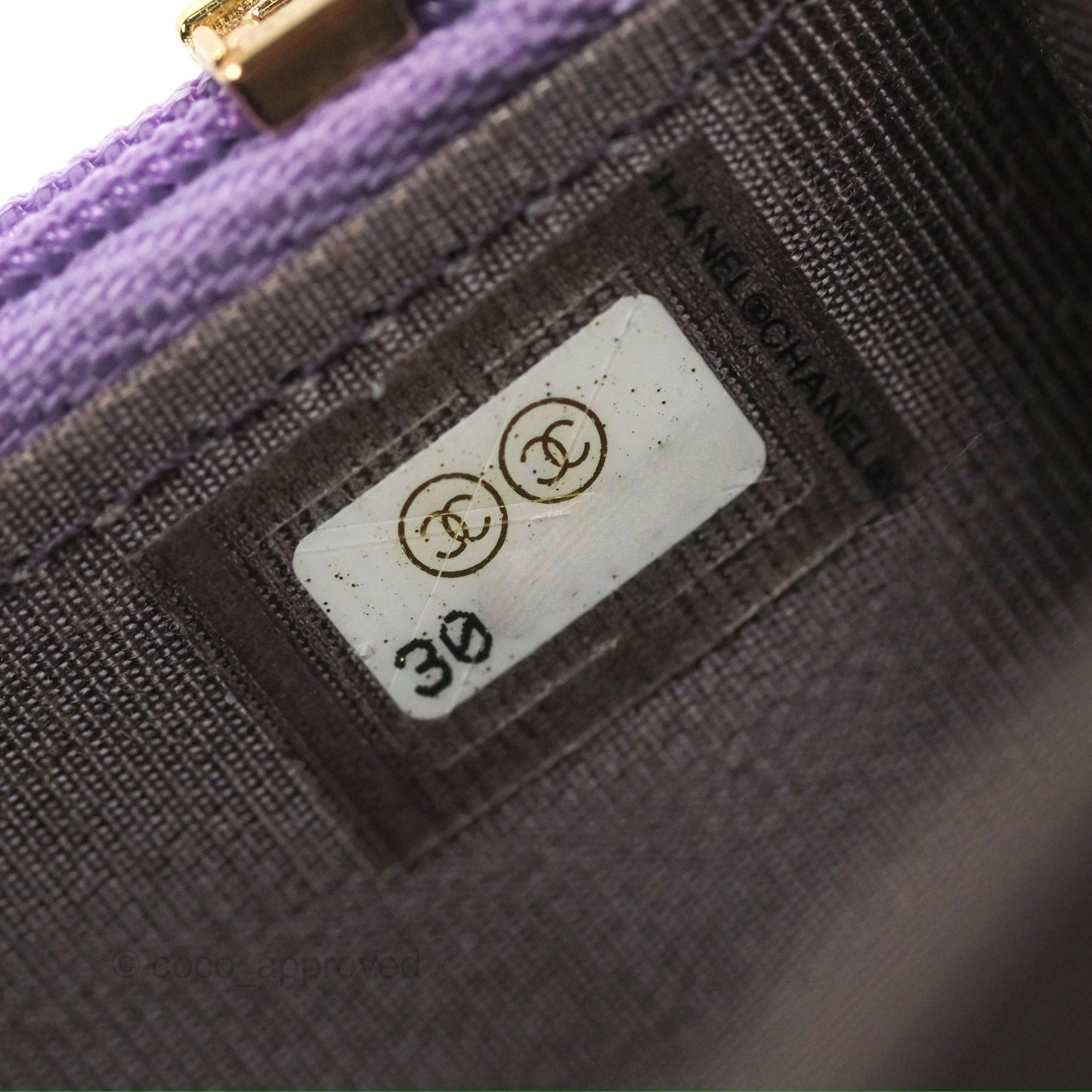 Chanel Quilted Mini Wallet on Chain WOC Iridescent Purple Gold Hardware