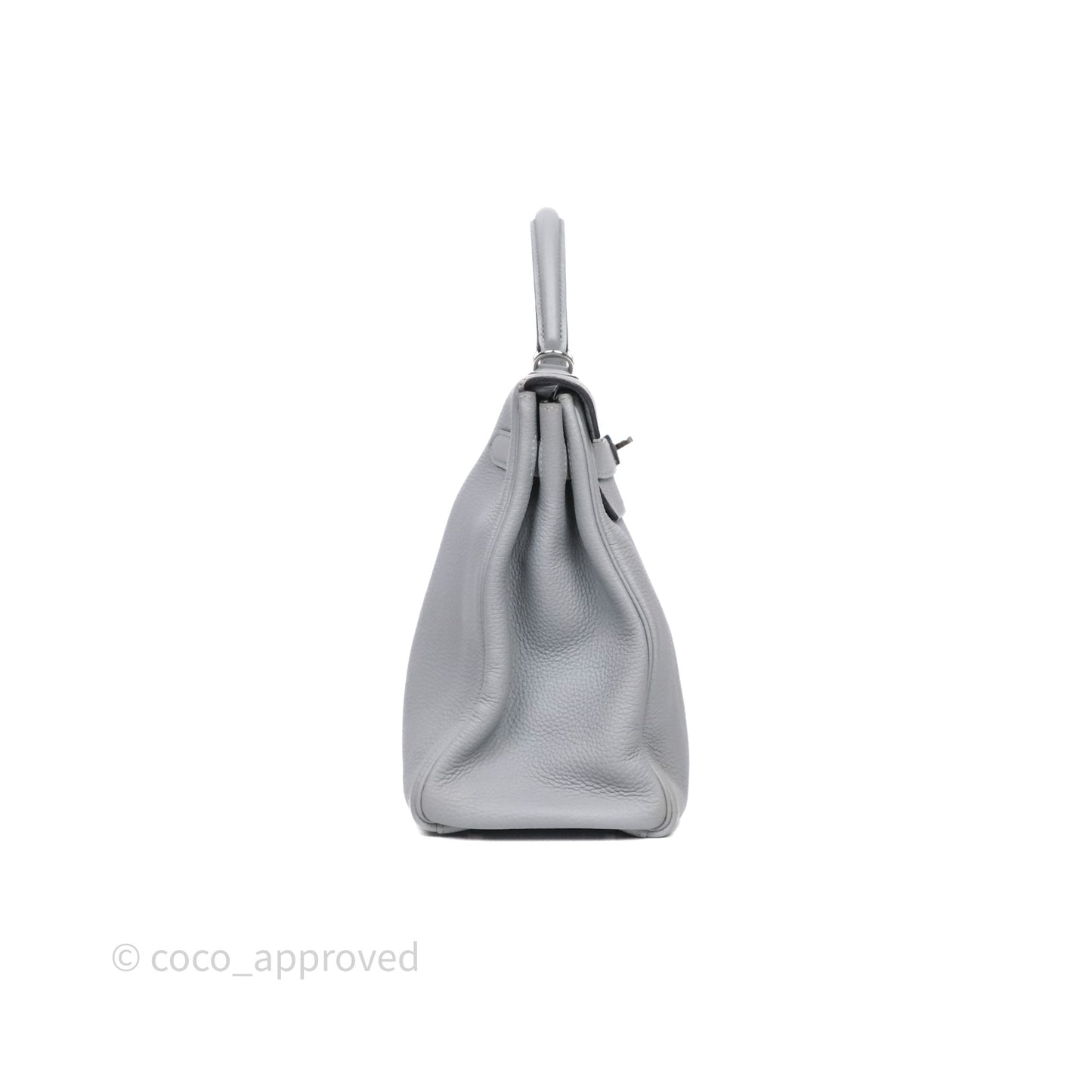 Hermès Kelly 32 Retourne Bleu Glacier 8U Togo Palladium Hardware