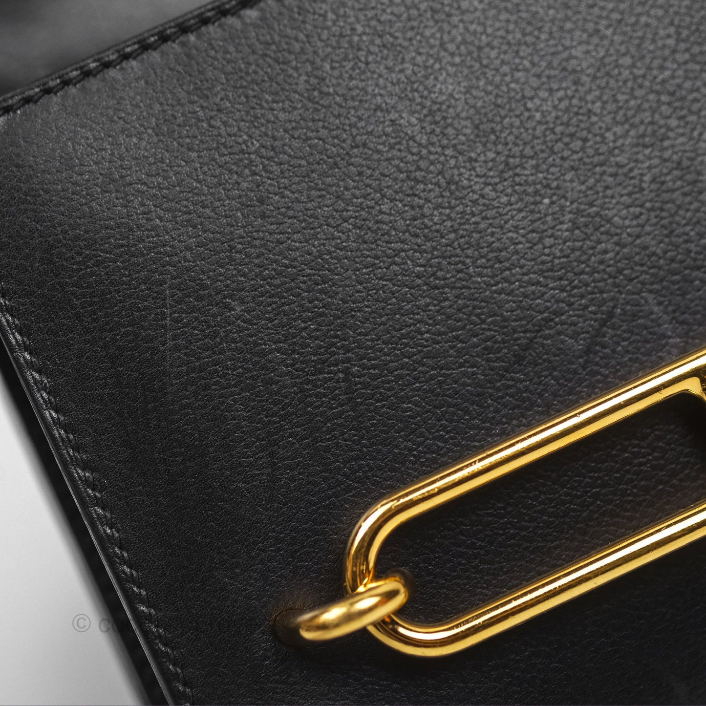 Hermès Roulis Mini 18 Noir 89 Veau Evergrain Gold Hardware
