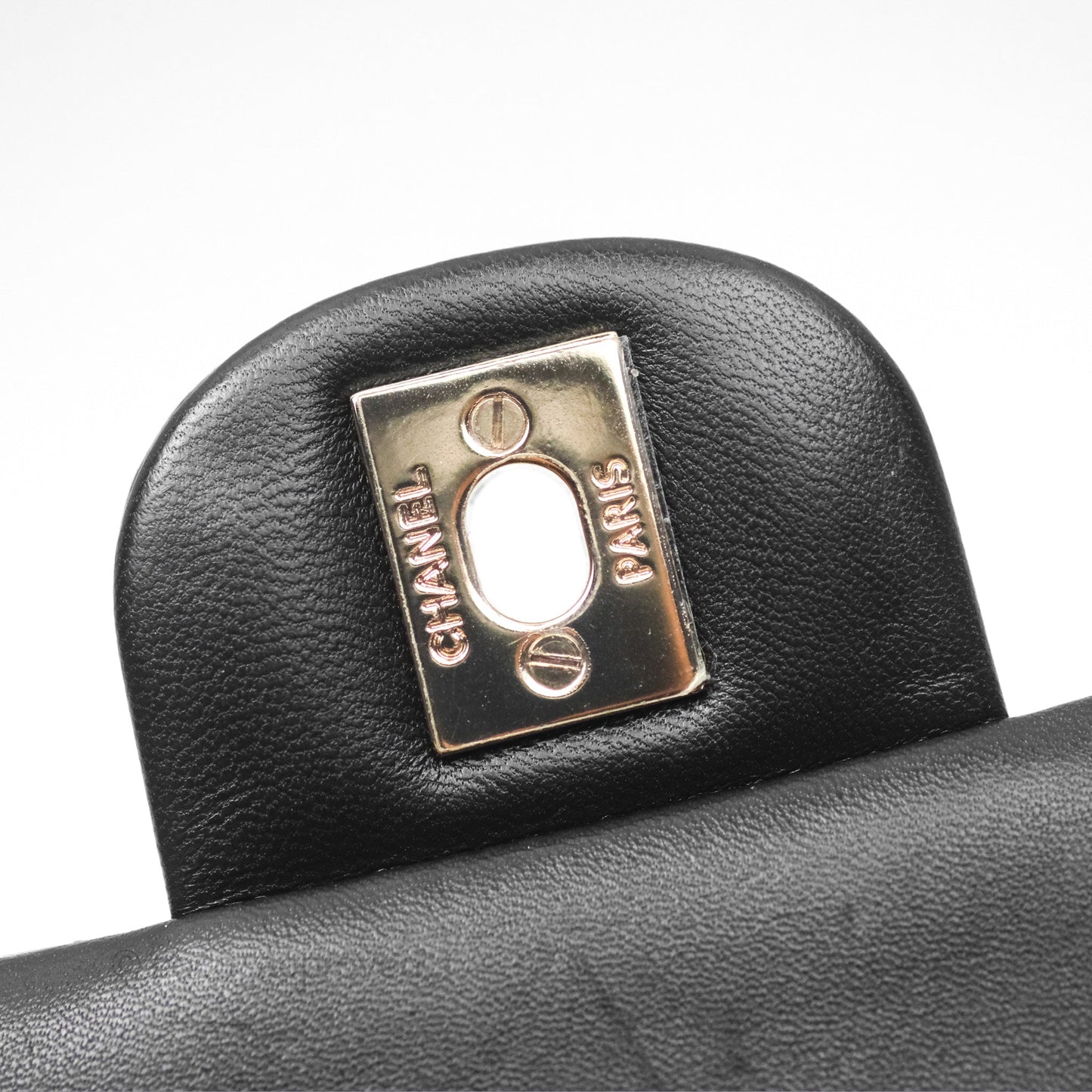 Chanel Mini Rectangular Quilted Black Lambskin Gold Hardware