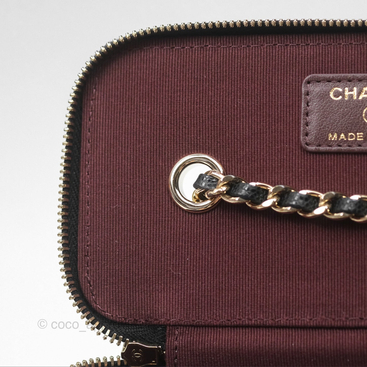 Chanel Vanity Rectangular With Chain Black Caviar Gold Hardware