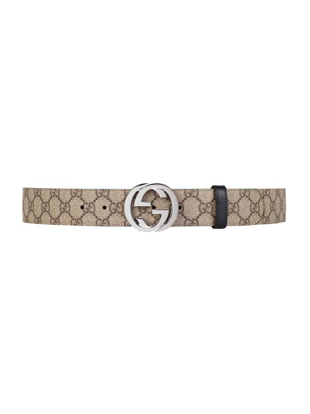 Luxury Gucci Trending 2025 Men's Double-sided GG Supreme Solid Leather Belt Black Beige
