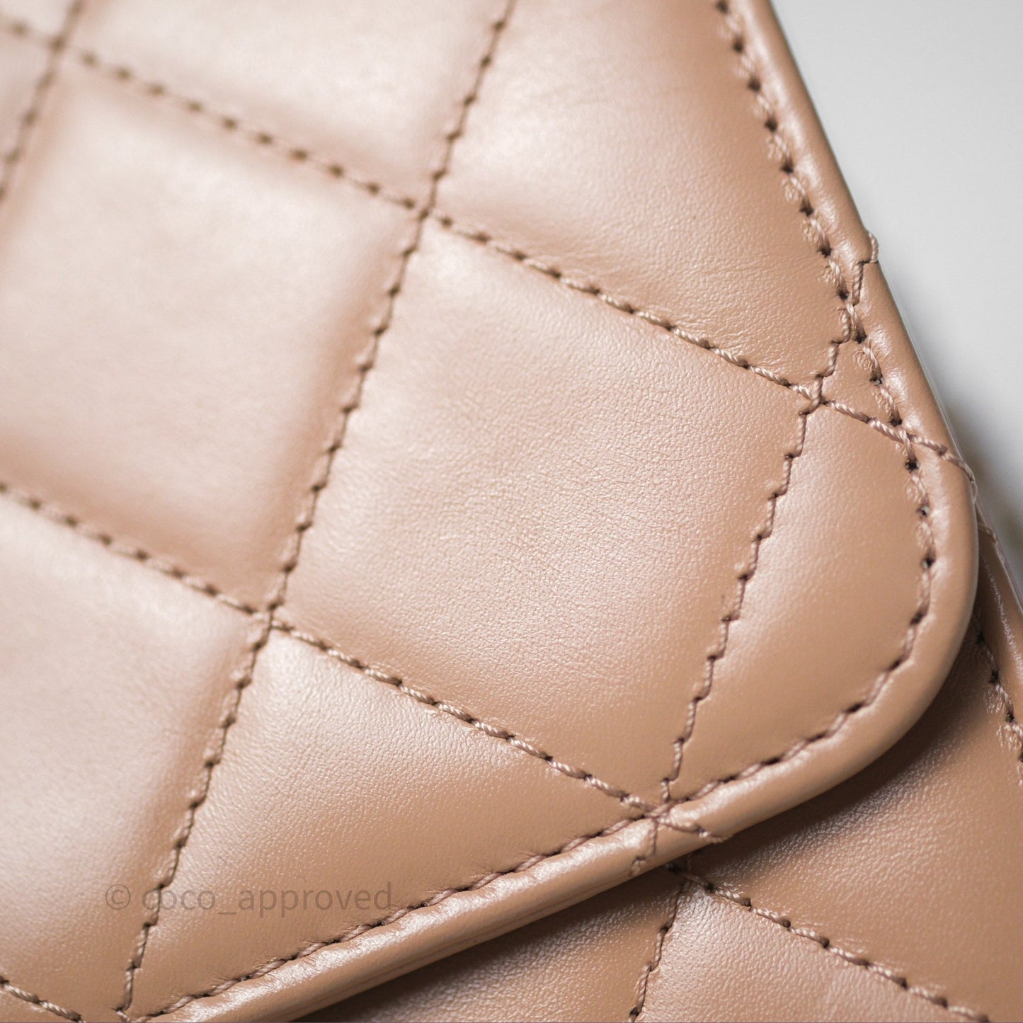 Chanel Quilted Small Perfect Fit Adjustable Beige Calfskin Gold Hardware 21A