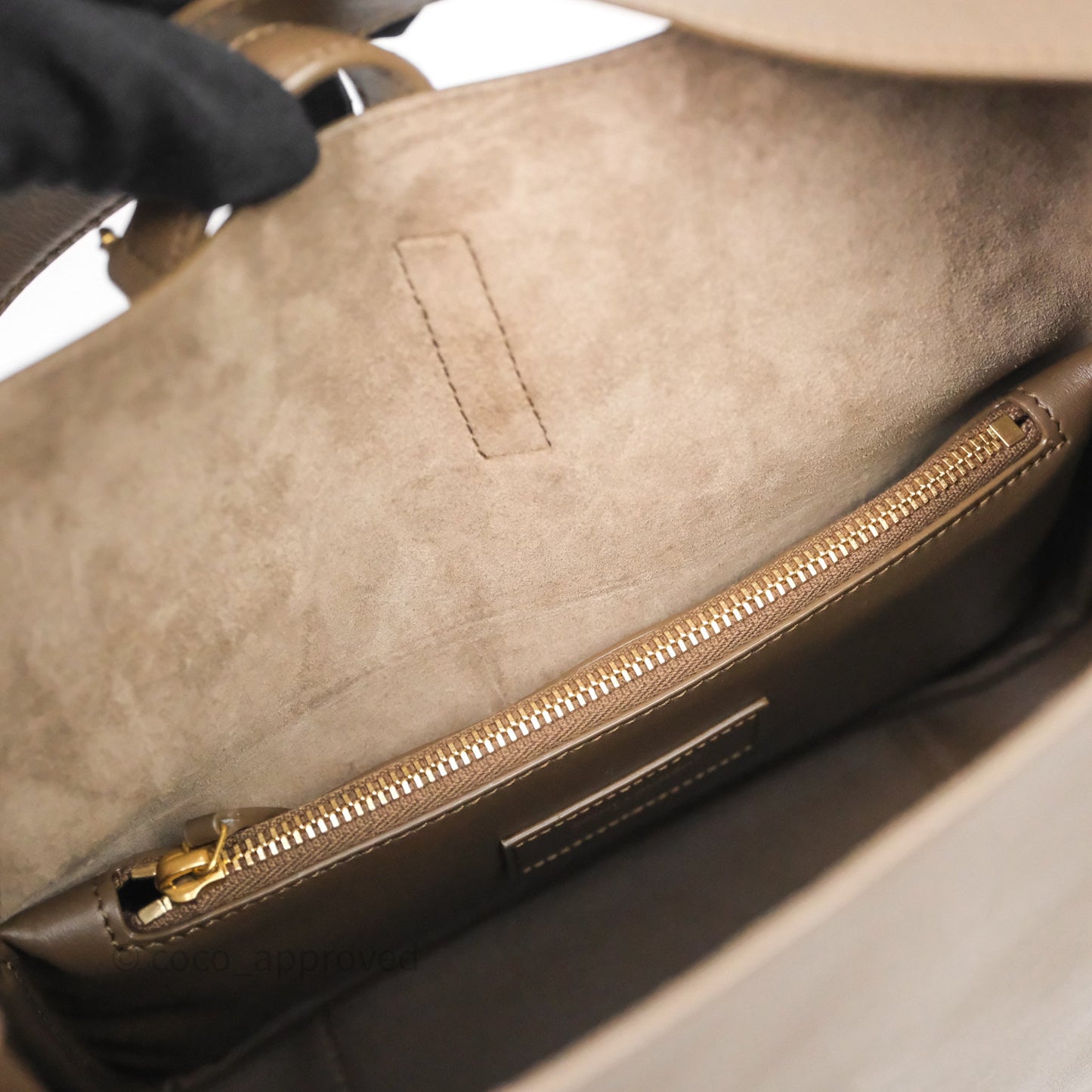 Saint Laurent LE 5 à 7 Supple Small Choco Brown Grained Leather Gold Hardware