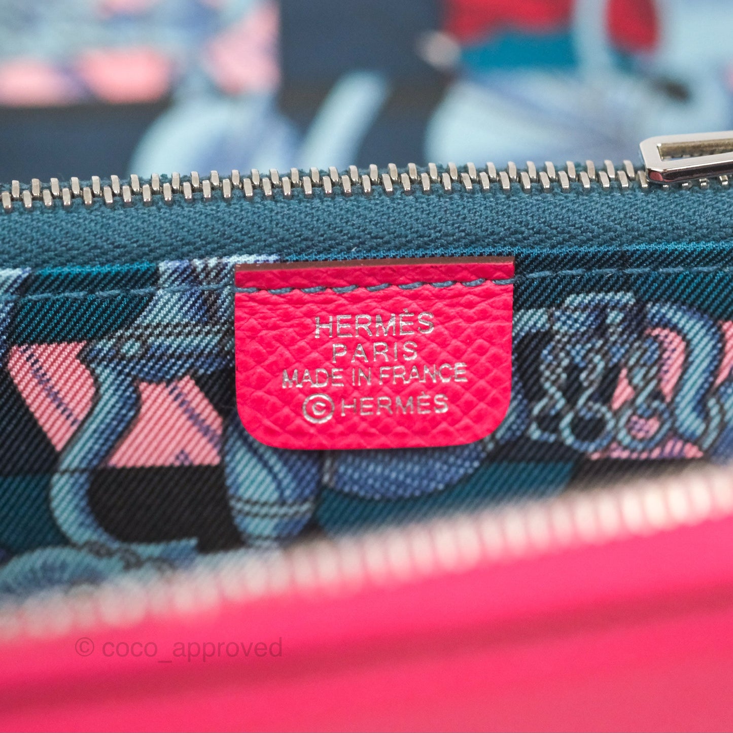 Hermès Silk In Compact Wallet Rose Extreme/ Colvert Epsom