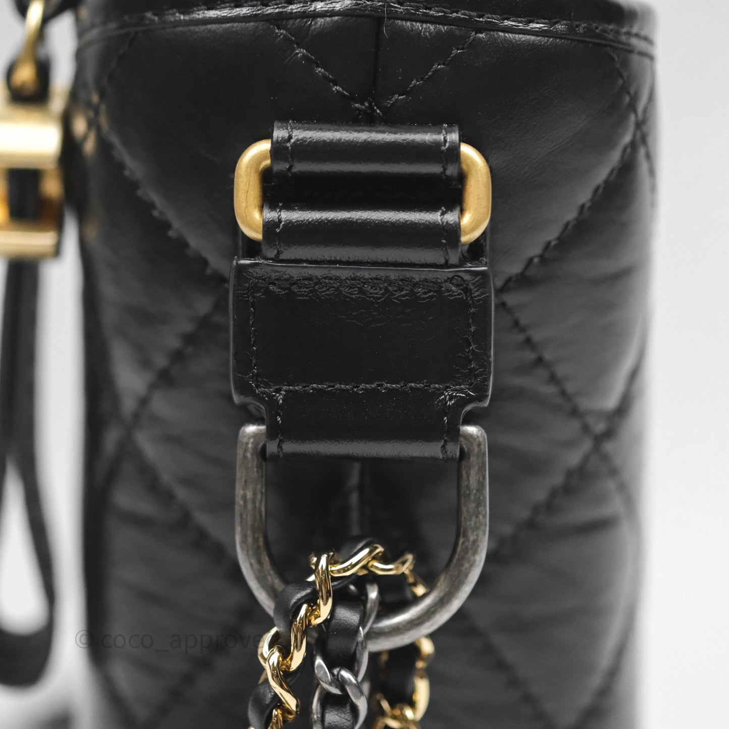 Chanel New Medium Gabrielle Hobo Quilted Black Aged Calfskin