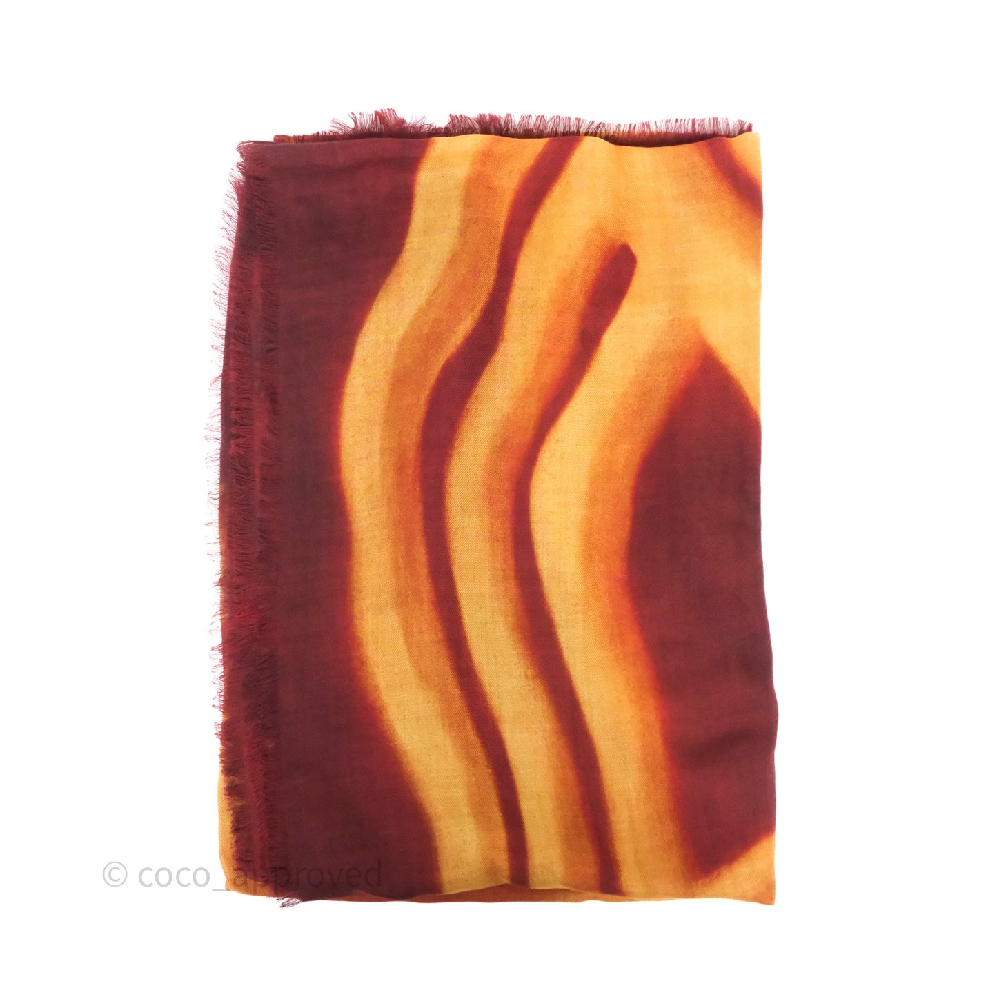 Chanel Horse Print Red/ Gold Cashmere Scarf