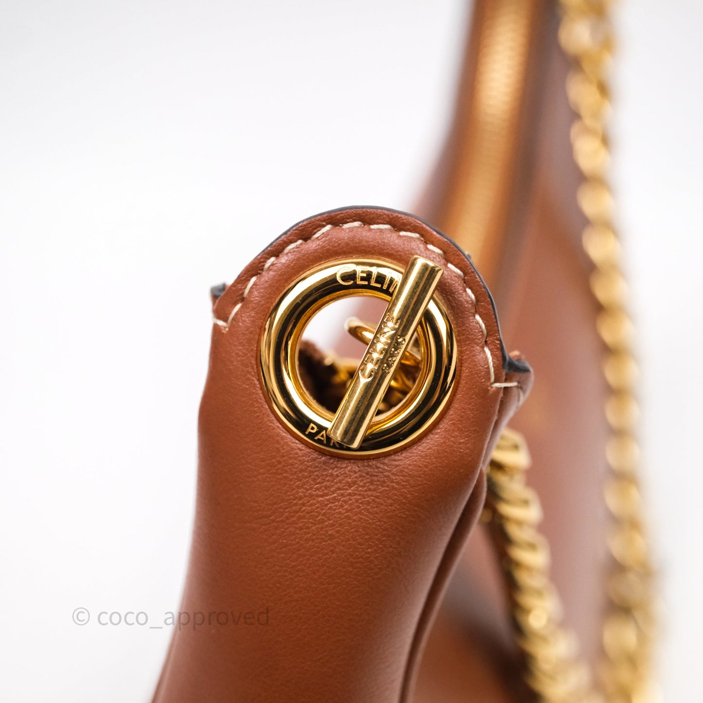 Celine Medium Ava Chain Bag Calfskin Tan