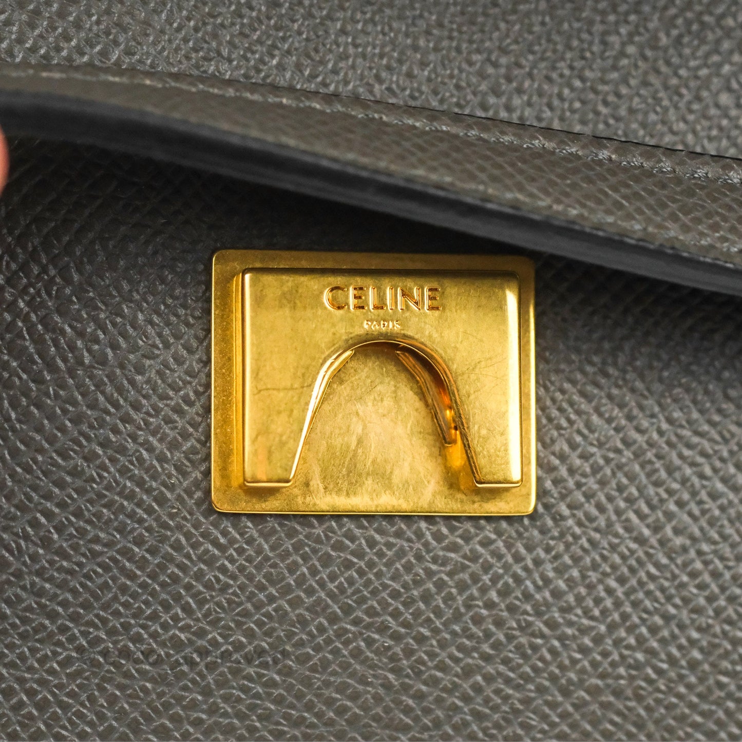 Celine Micro Belt Bag Grey Grained Calfskin Gold Hardware