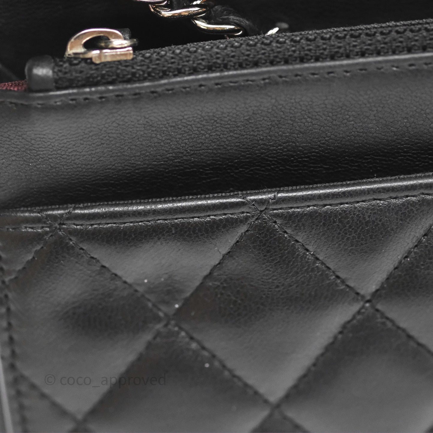 Chanel Quilted WOC Black Lambskin Silver Hardware