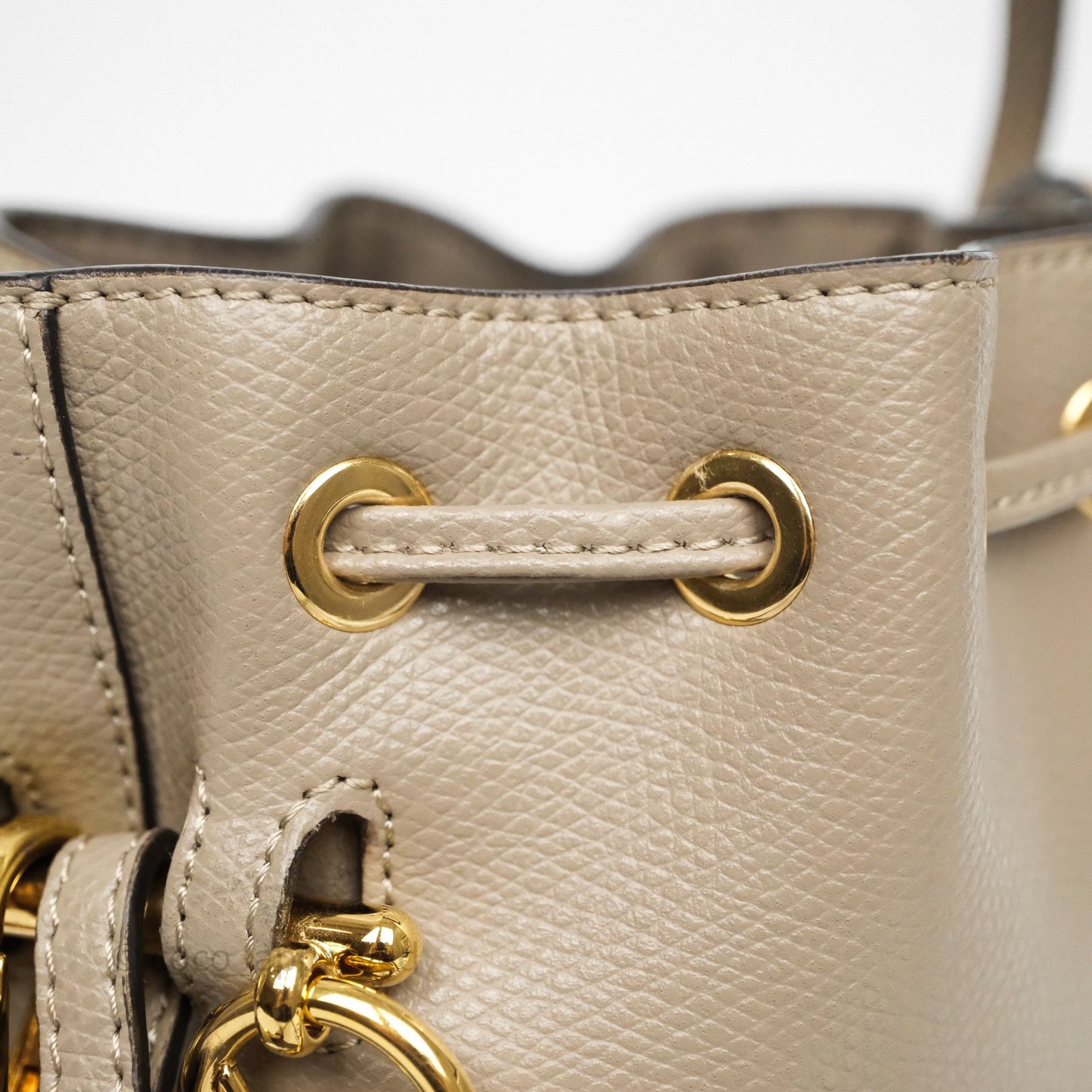 Fendi Mini Mon Tresor Bucket Bag Tortora Grained Calfskin