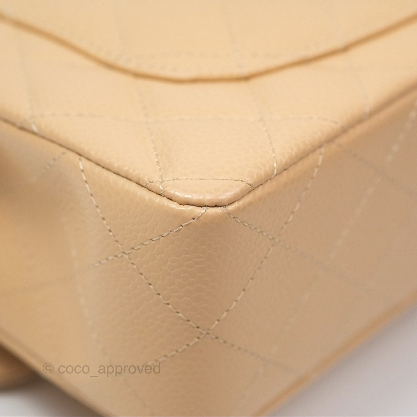Chanel Classic Small S/M Quilted Flap Beige Caviar Gold Hardware
