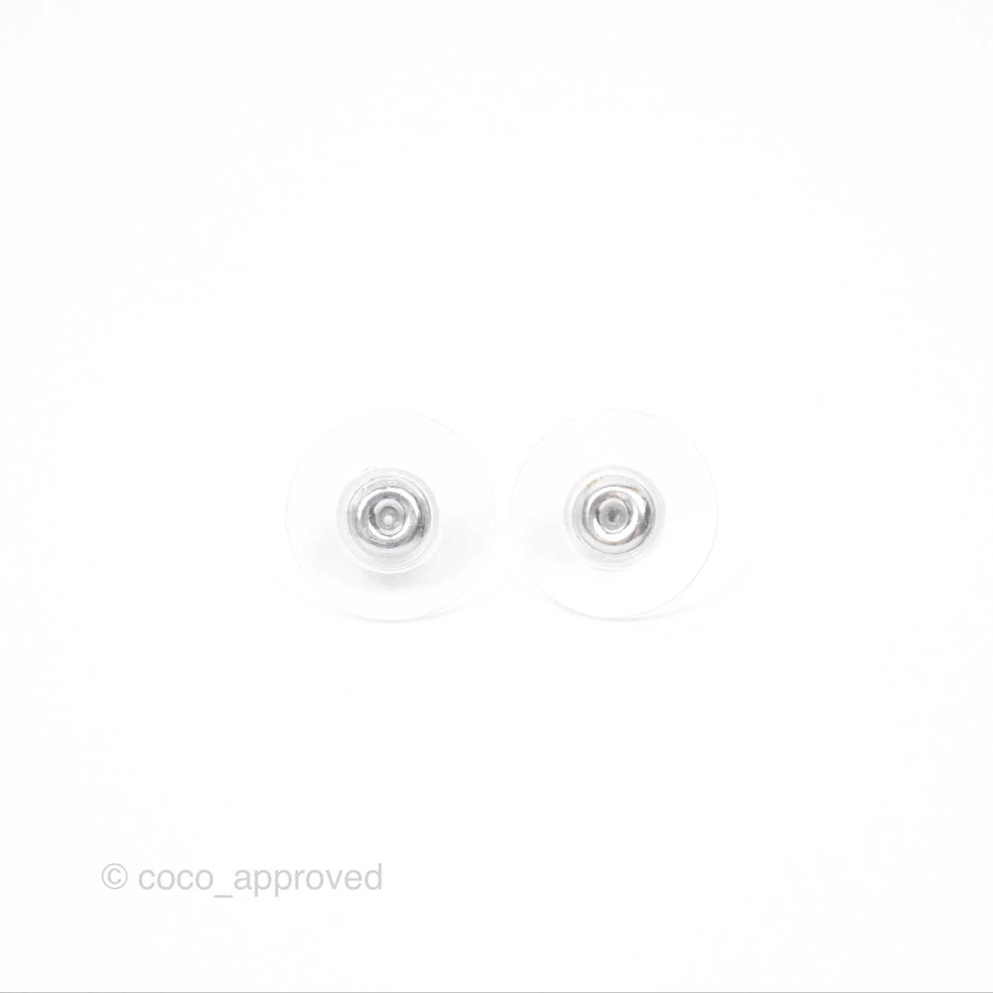 Chanel Crystal CC Star Earrings Silver Tone 20P