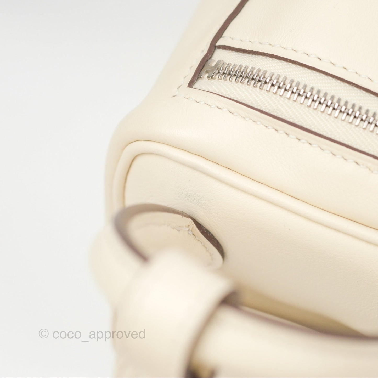 Hermès Mini Lindy 20 Nata/ Lime Swift Palladium Hardware