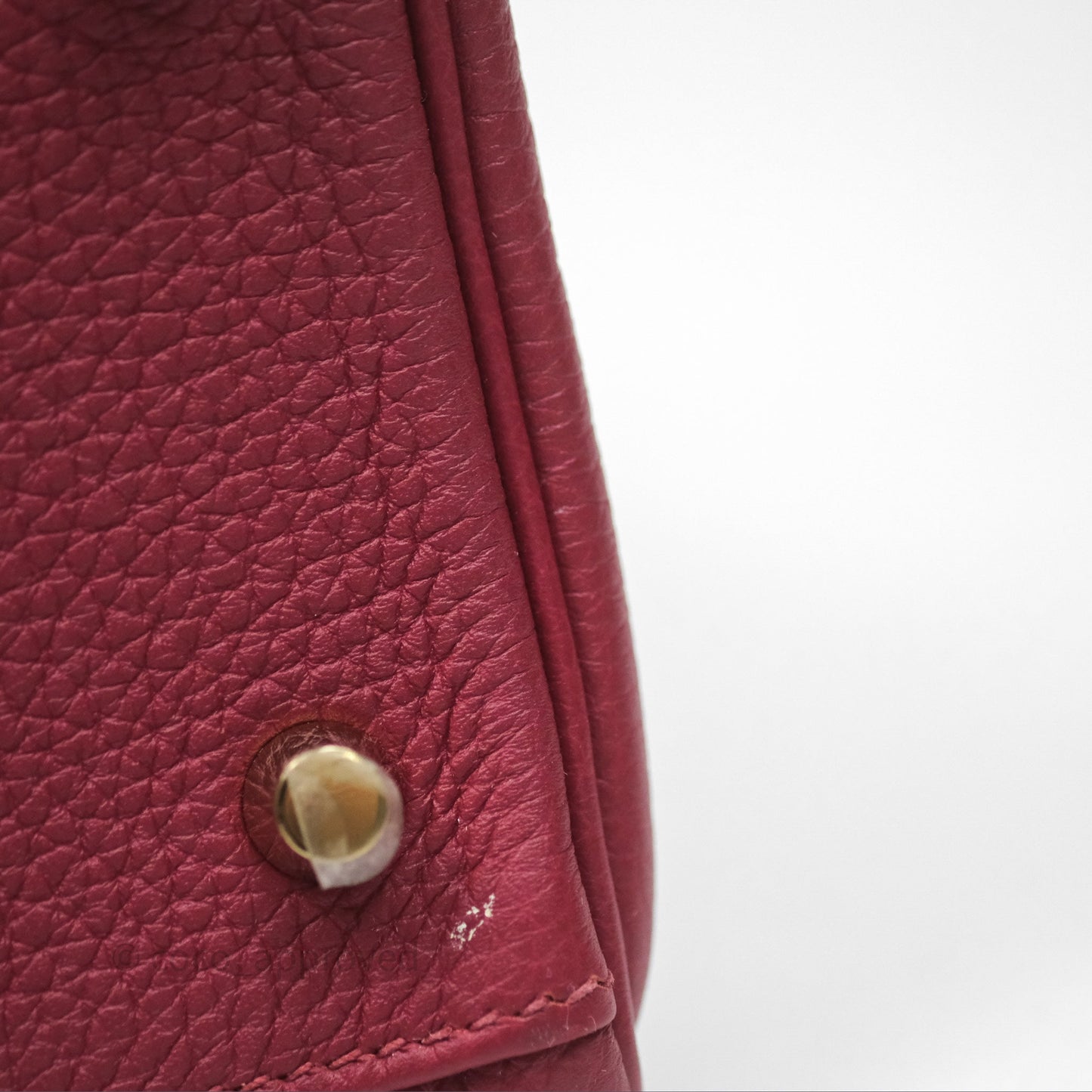 Hermès Kelly 32 Retourne Rouge Grenat K1 Togo Gold Hardware