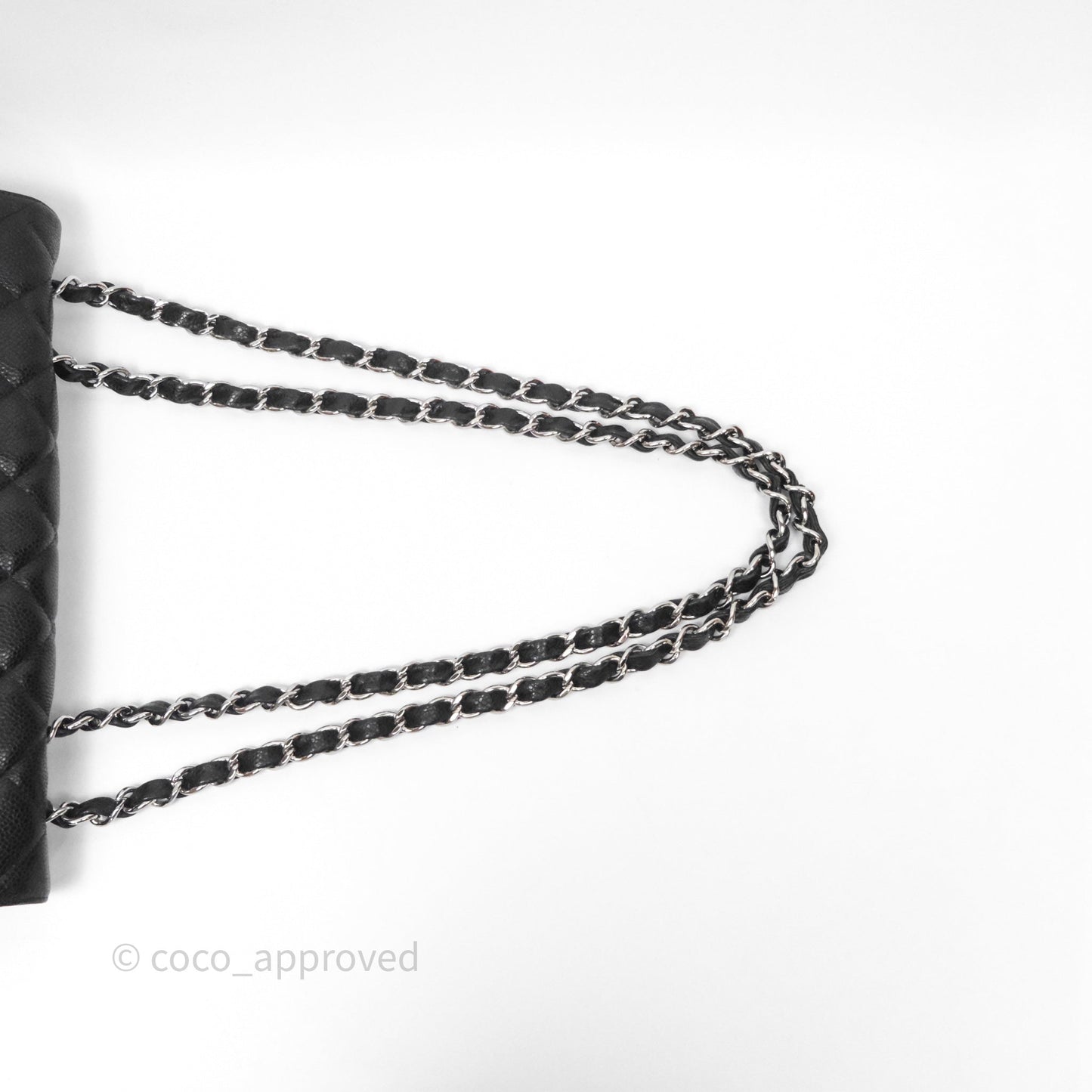 Chanel Jumbo Single Flap Black Caviar Silver Hardware