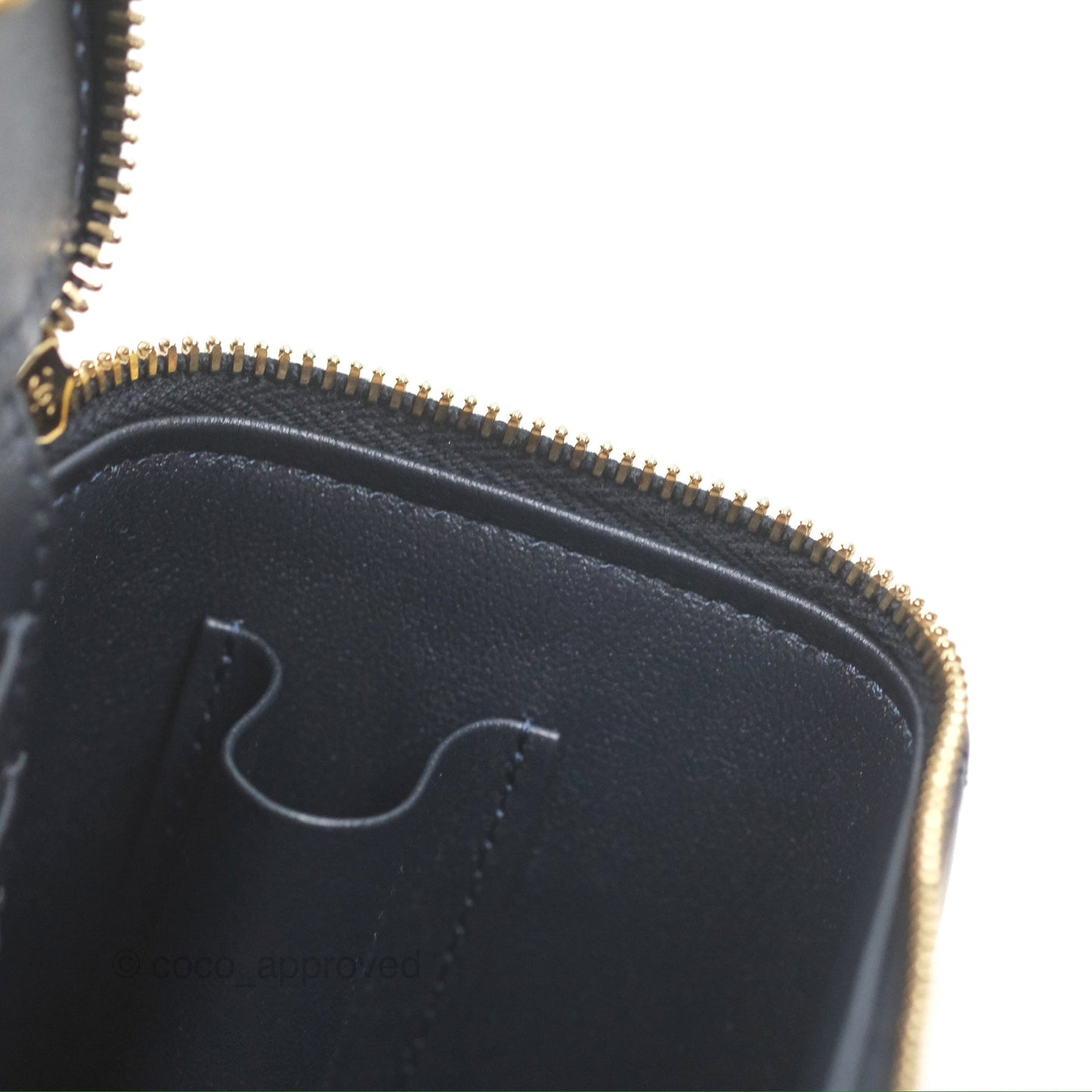 Chanel All Slide Vanity with Adjustable Chain Navy Lambskin Aged Gold Hardware