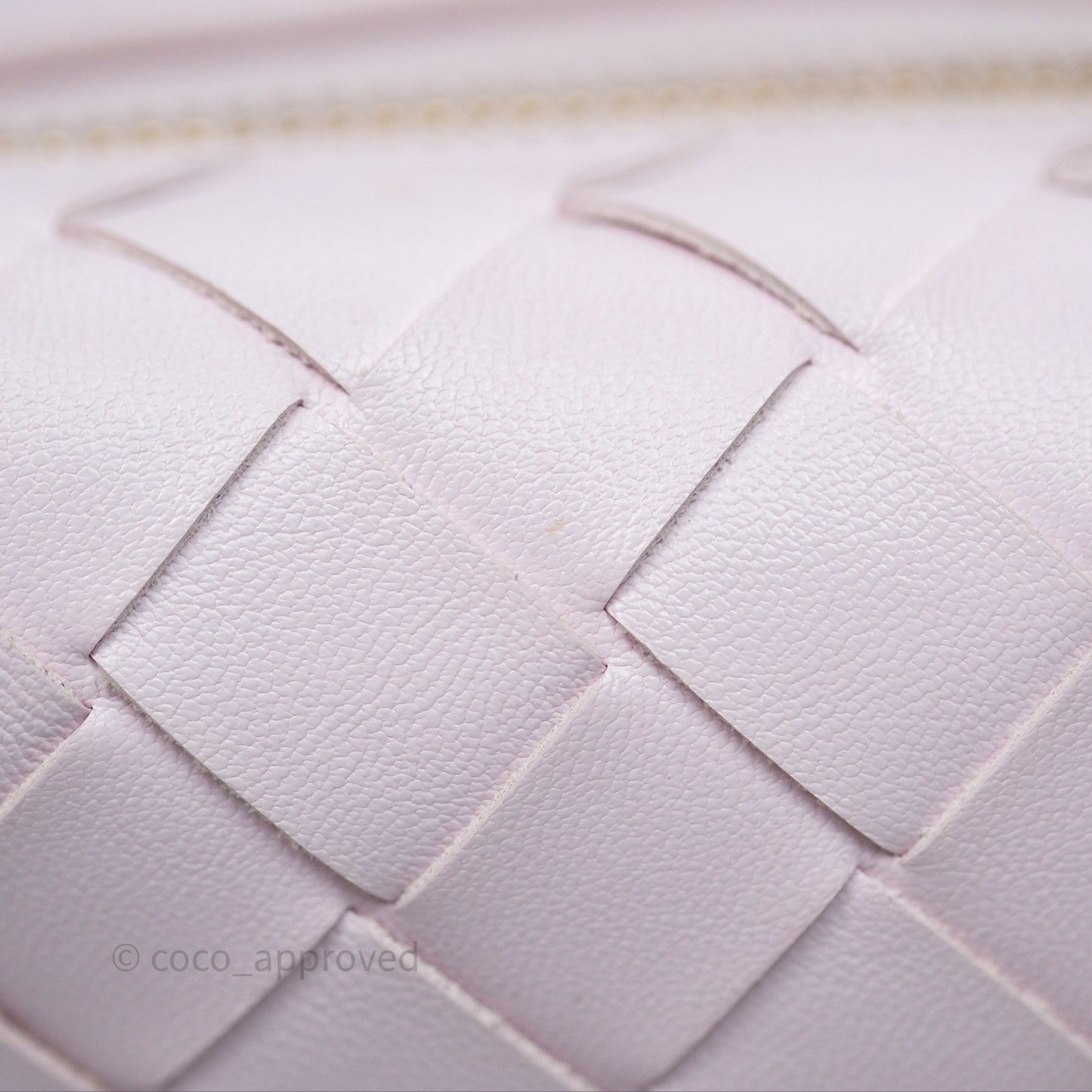 Bottega Veneta Wallace Pink Intrecciato Gold Hardware