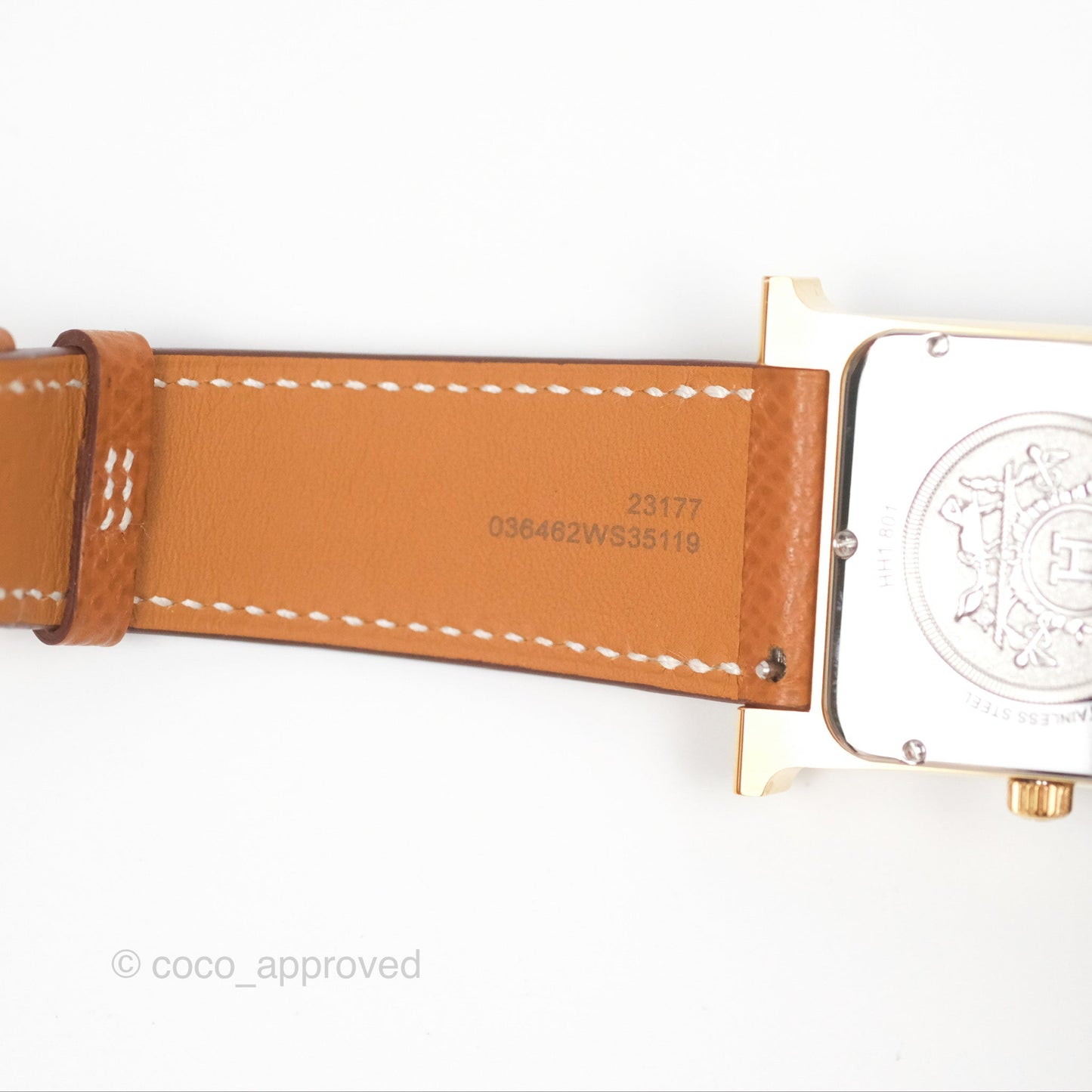 Hermès Heure H TGM 34mm Watch Gold Epsom Gold Hardware