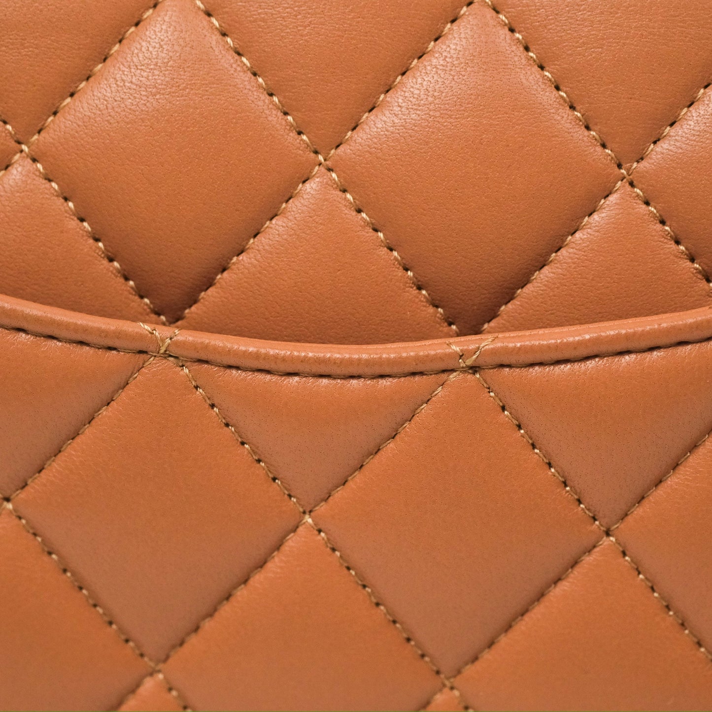 Chanel Small Quilted Classic Flap Dark Caramel Beige Lambskin Gold Hardware