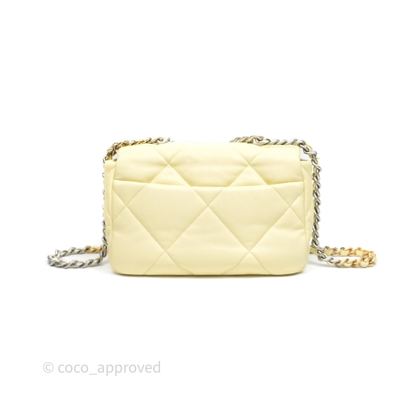 Chanel 19 Small Light Yellow Mixed Hardware
