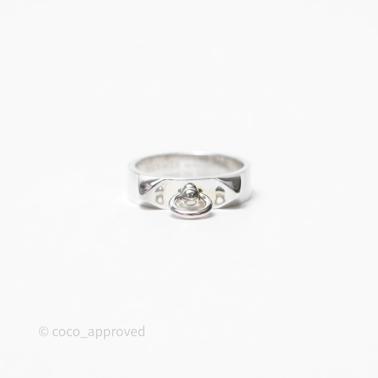 Hermes Collier de Chien Ring PM Sterling Silver Size 53